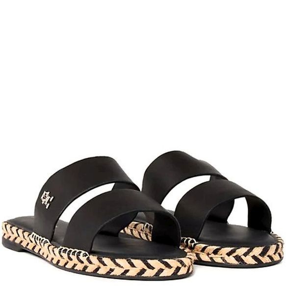 TOMMY HILFIGER Šlepetės moterims, Juoda, Flat sandal 1