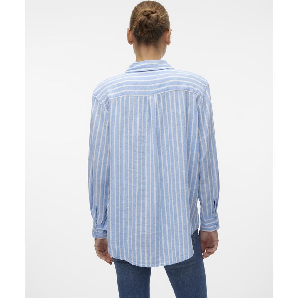 VERO MODA Marškiniai moterims, Mėlyna, Vmlinn shirts 4