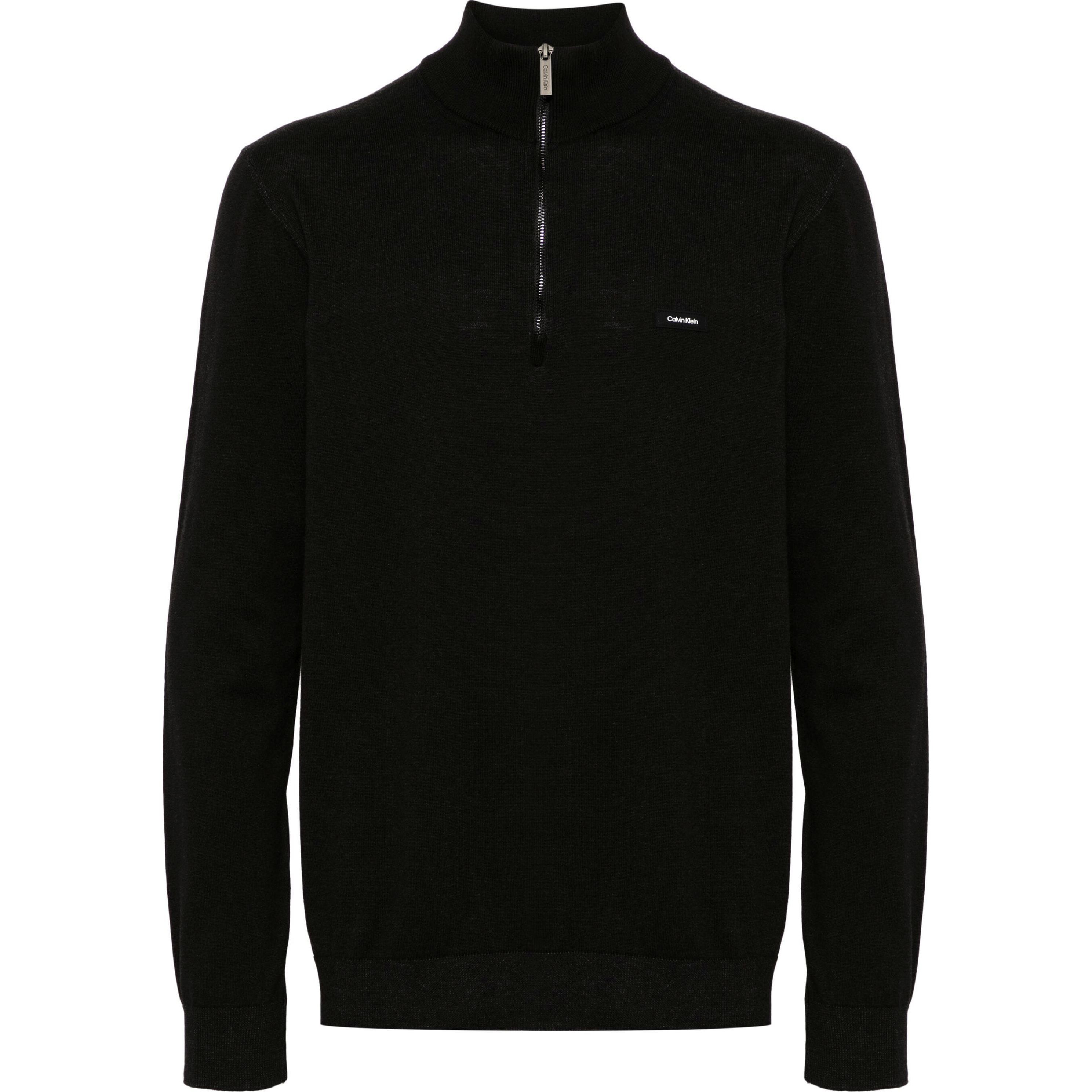 CALVIN KLEIN Megztinis vyrams, Juoda, Half zip sweater 1