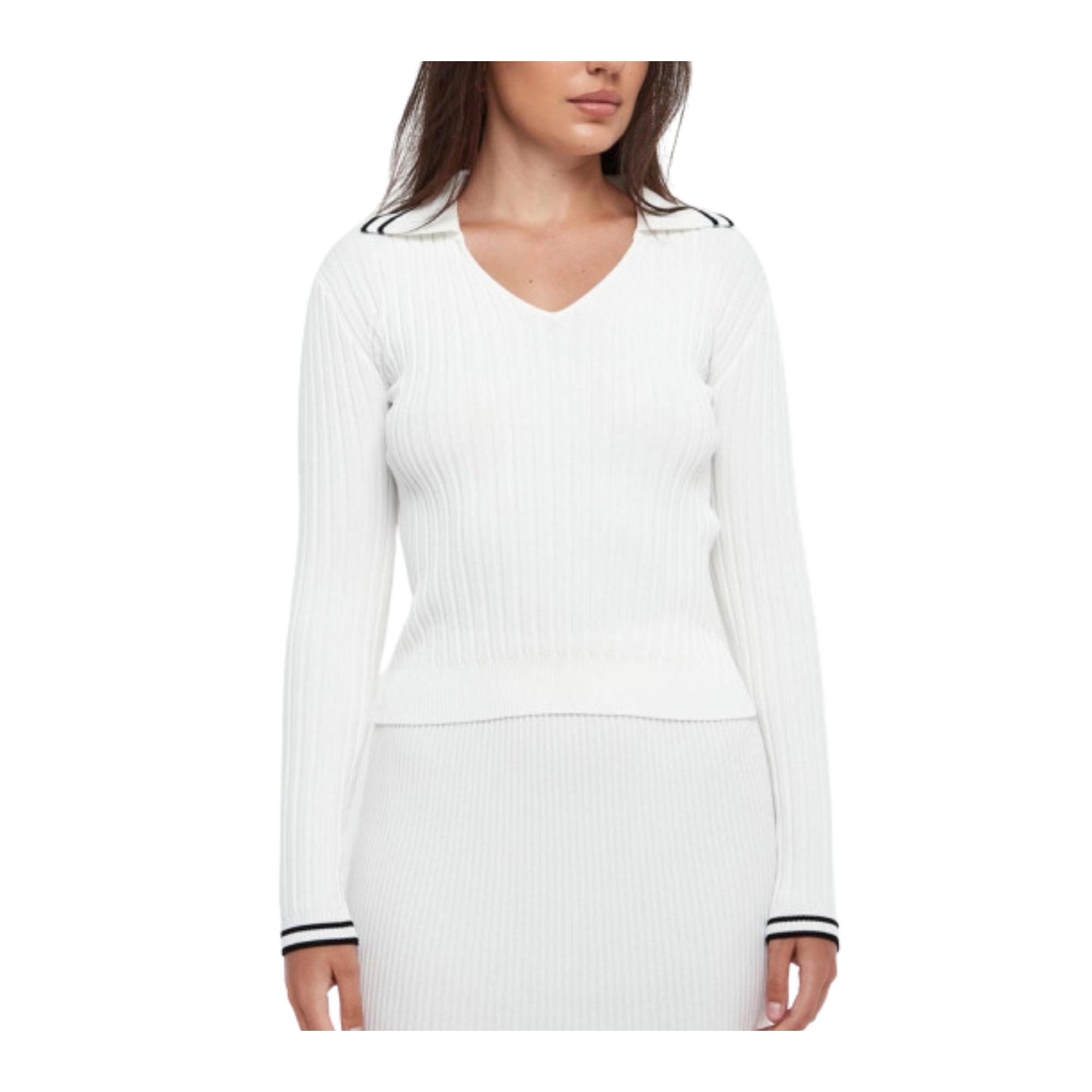 PINKO Megztinis moterims, Balta, Polo-style sweater 1