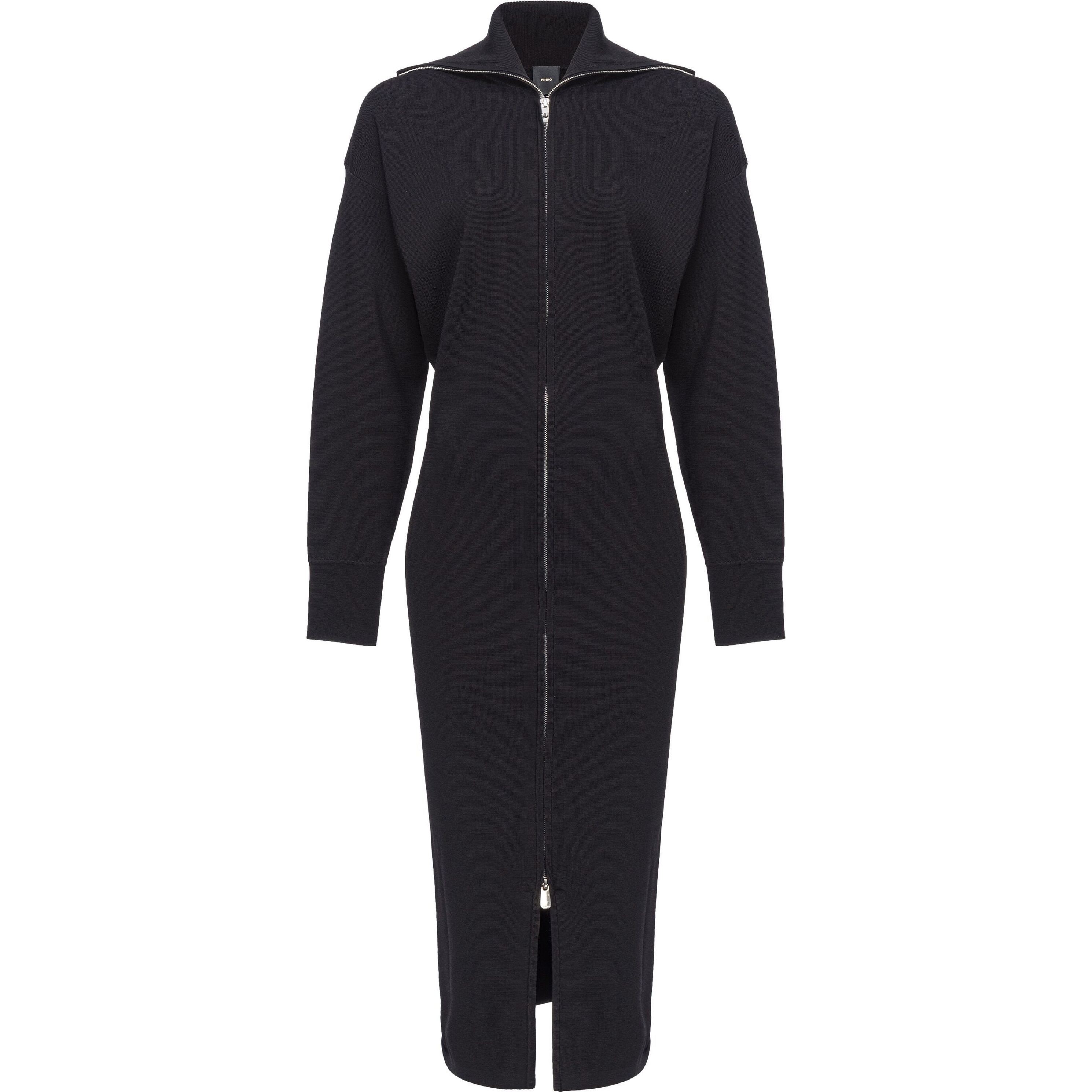 PINKO Maxi suknelė moterims, Juoda, Long-sleeve zip-up dress 1