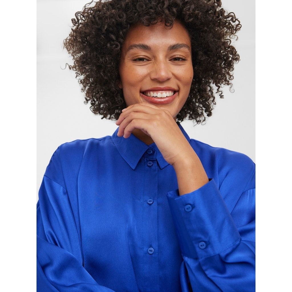 VERO MODA Marškiniai moterims, Mėlyna, VMRIE OLI LS OVERSHIR 5