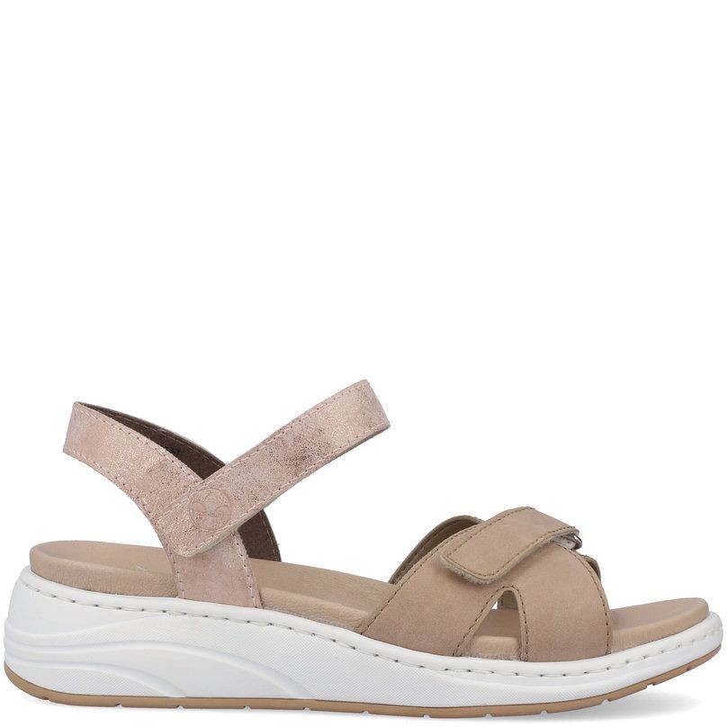RIEKER Basutės moterims, Smėlio, SANDALS 2