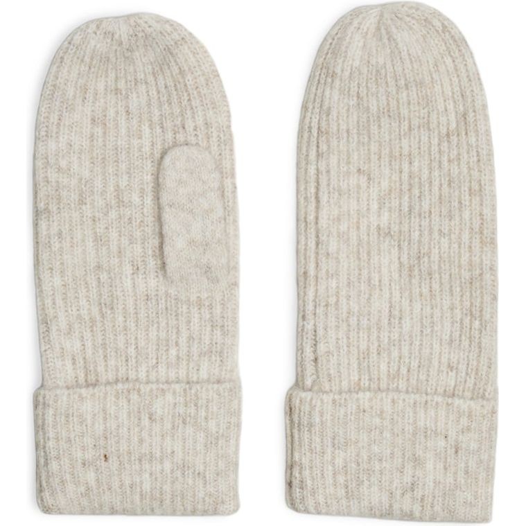 PIECES Kumštinės pirštinės moterims, Balta, Mocca mittens 1
