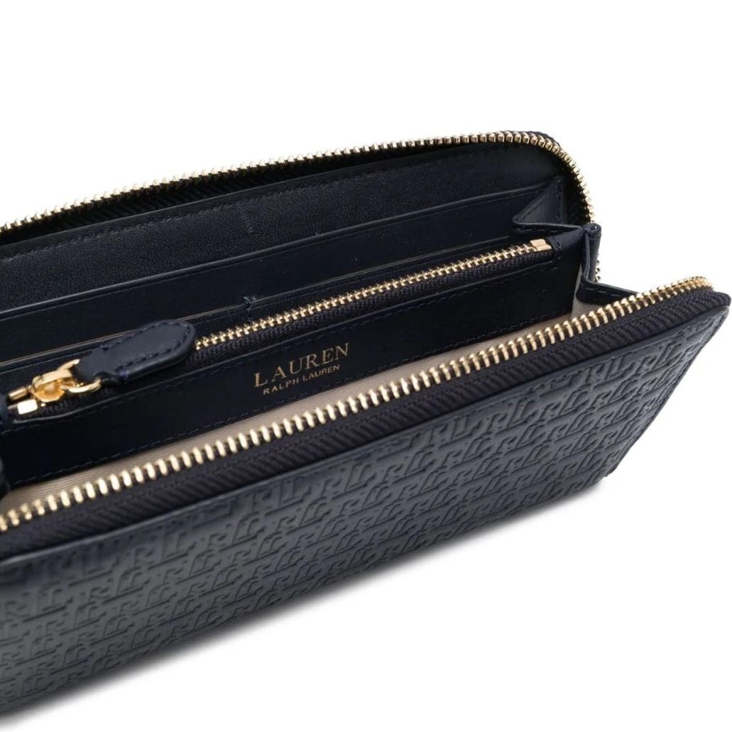 LAUREN RALPH LAUREN Piniginė moterims, Mėlyna, Zip cont large wallet 3