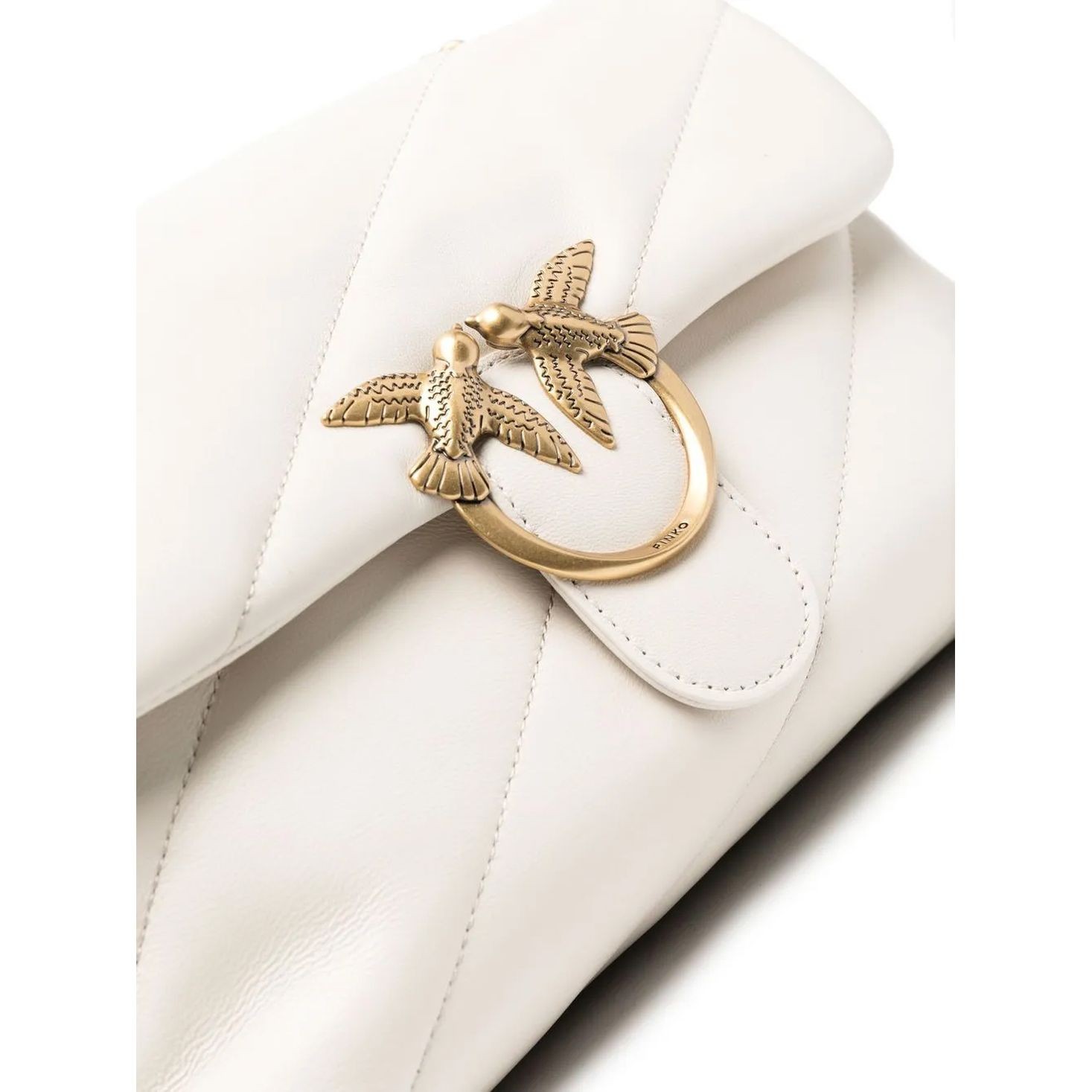 PINKO Rankinė per petį moterims, Balta, Love puff crossbody bag 3