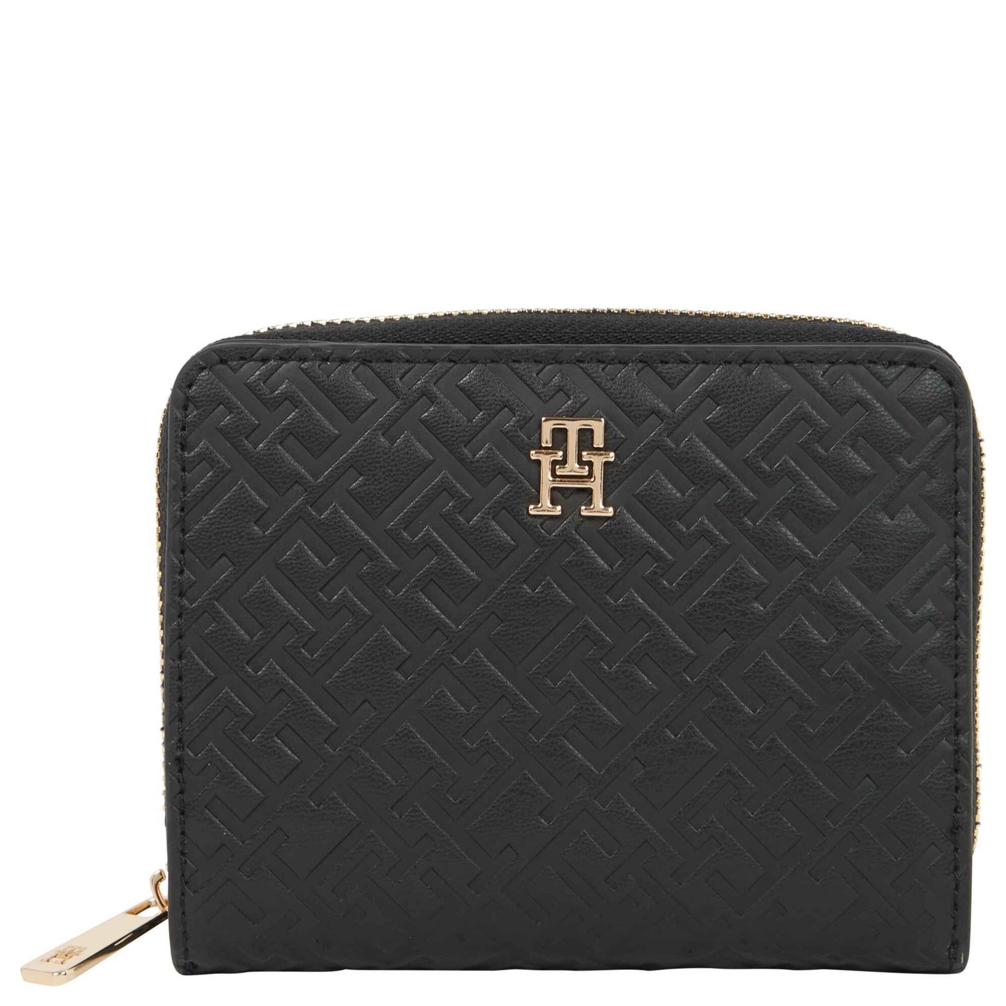 TOMMY HILFIGER Piniginė moterims, Juoda, TH icon med za flap mono 1