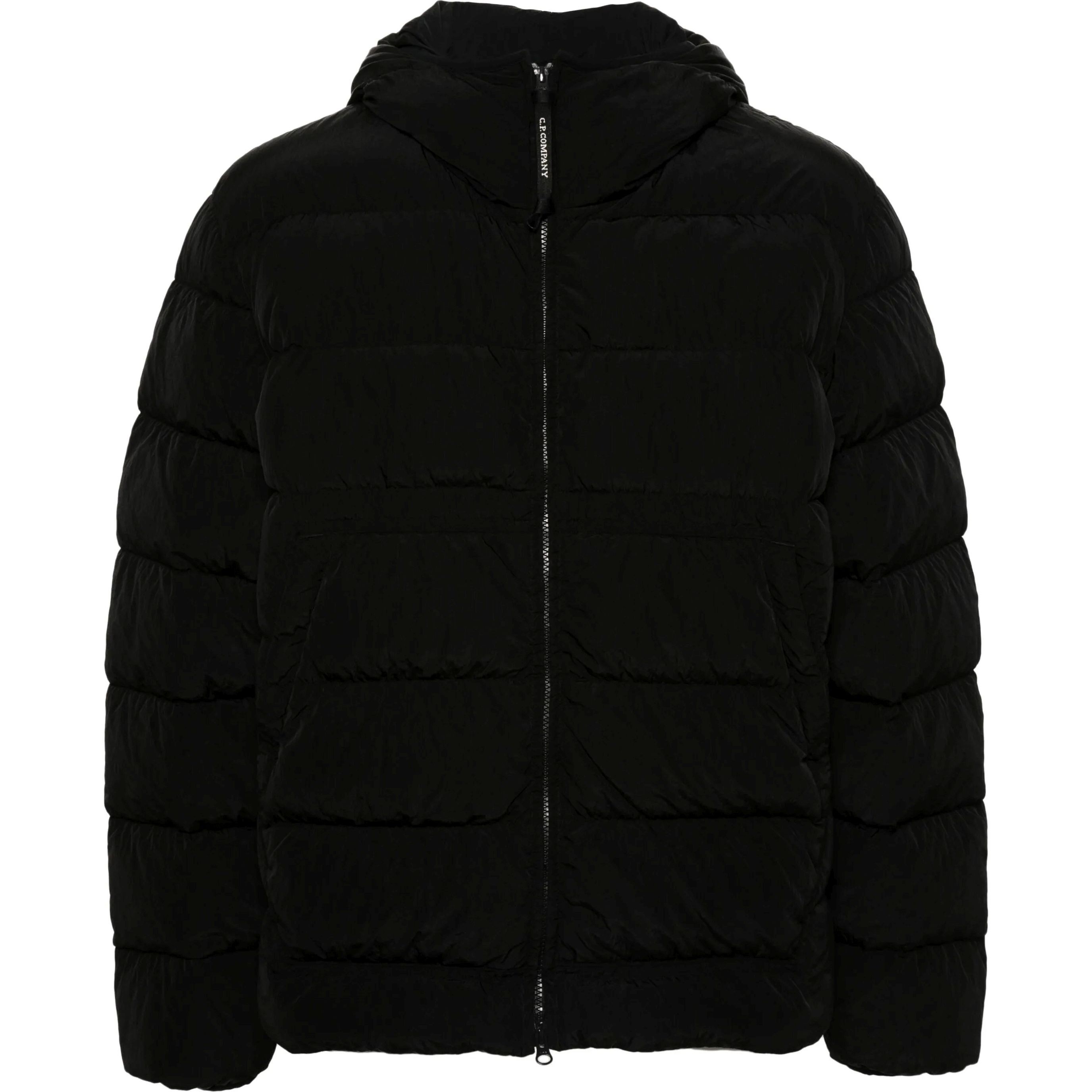 C.P. COMPANY Pūkinė striukė vyrams, Juoda, Hooded padded jacket