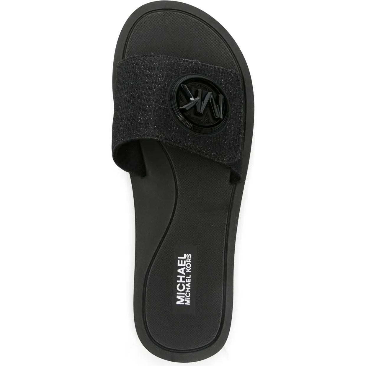 MICHAEL KORS Šlepetės moterims, Juoda, Mk charm slide 4