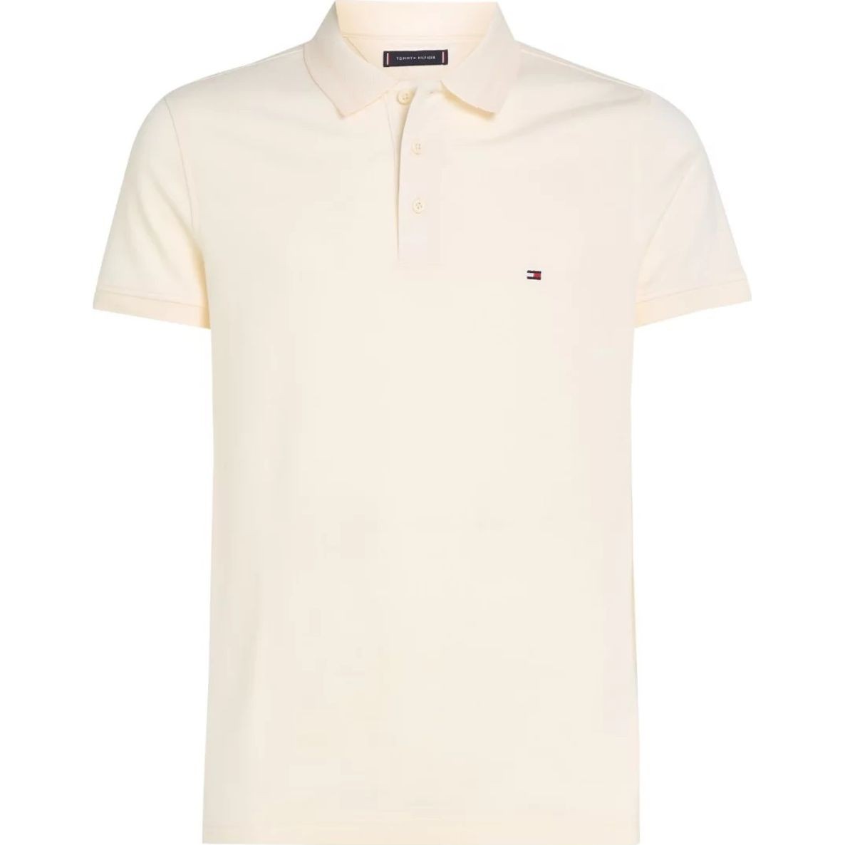 TOMMY HILFIGER Polo marškiniai trumpos rank. vyrams, Smėlio, Pretwist mouline slim fit polo 1