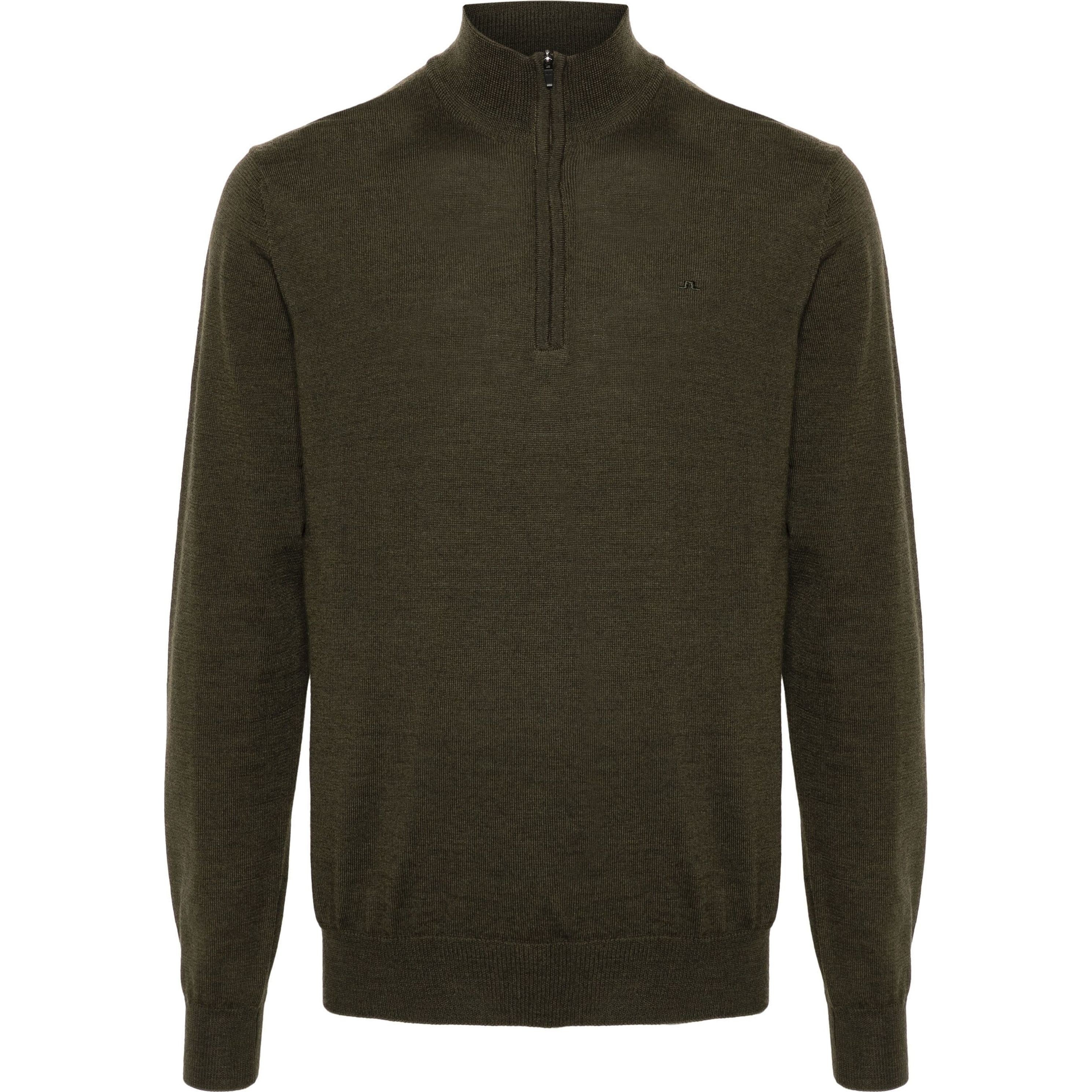 J.LINDEBERG Megztinis vyrams, Žalia, Kiyan quarter zip sweater