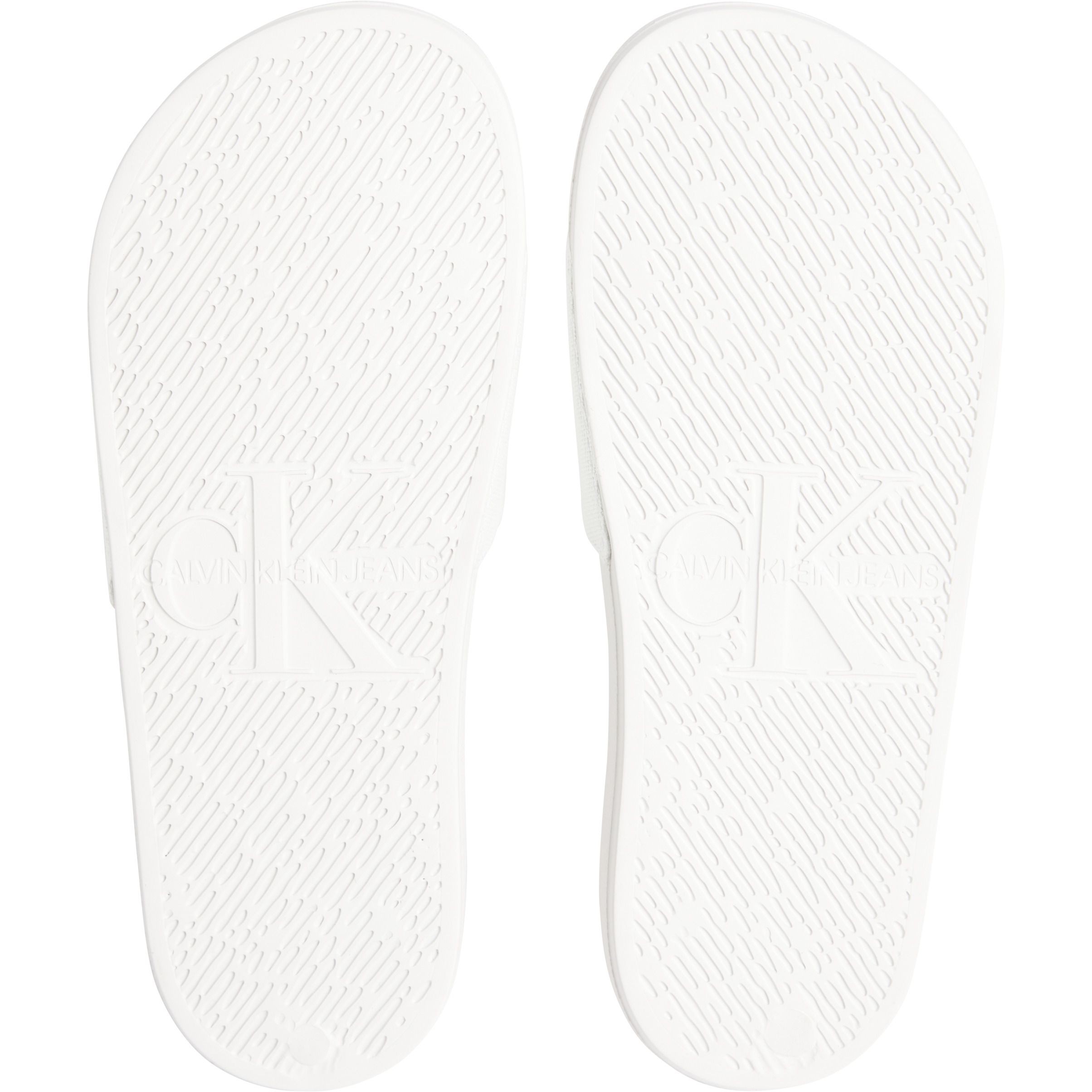 CALVIN KLEIN JEANS Guminės šlepetės moterims, Balta, Slide monogram 5