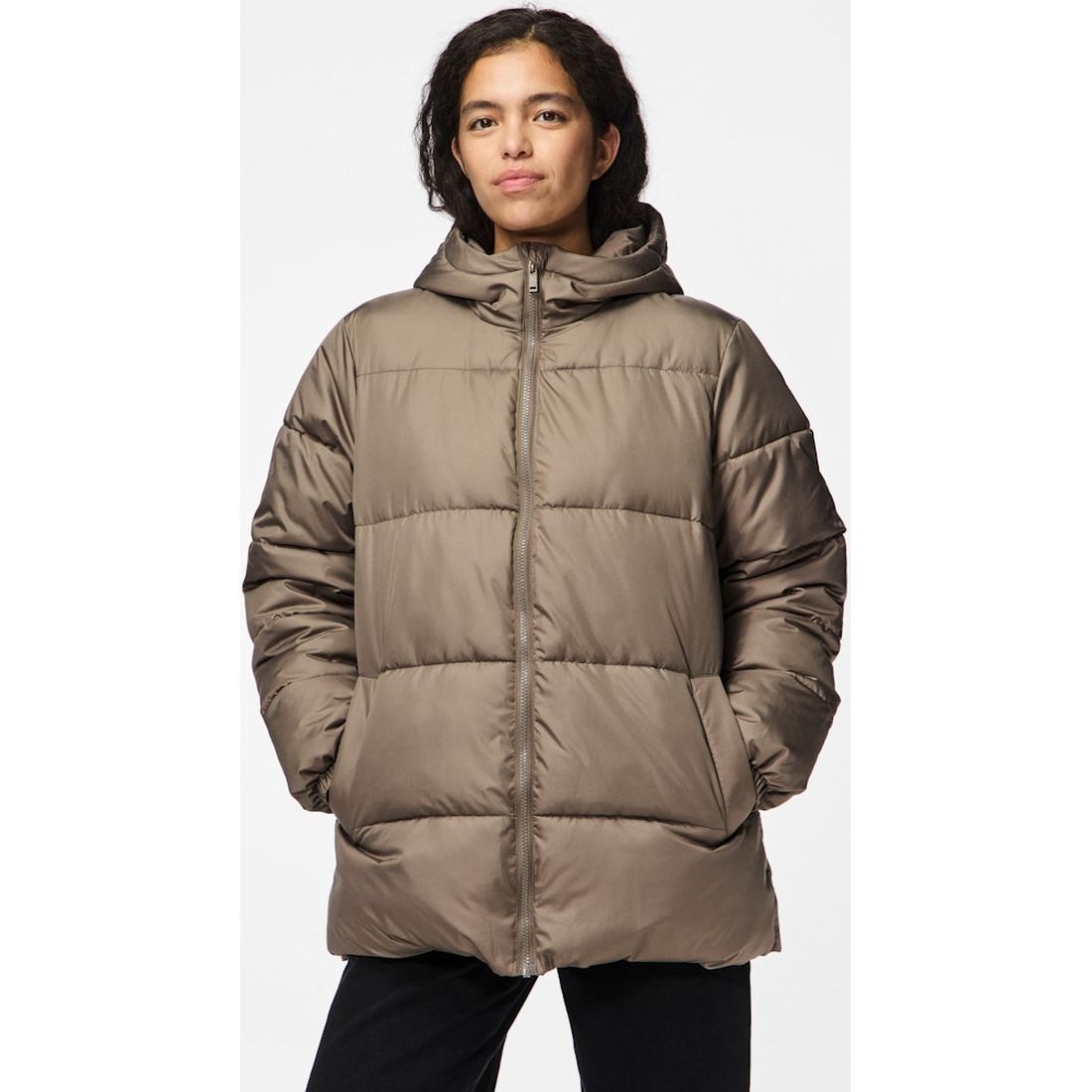 PIECES Pūkinė striukė moterims, Ruda, Maddie puffer jacket 7