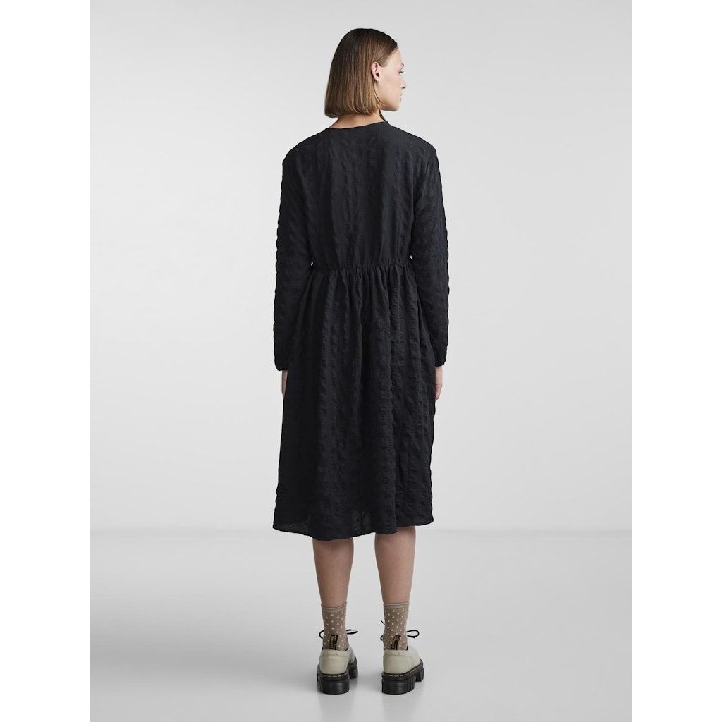 PIECES Midi suknelė moterims, Juoda, PCJOANNA LS MIDI DRE 4