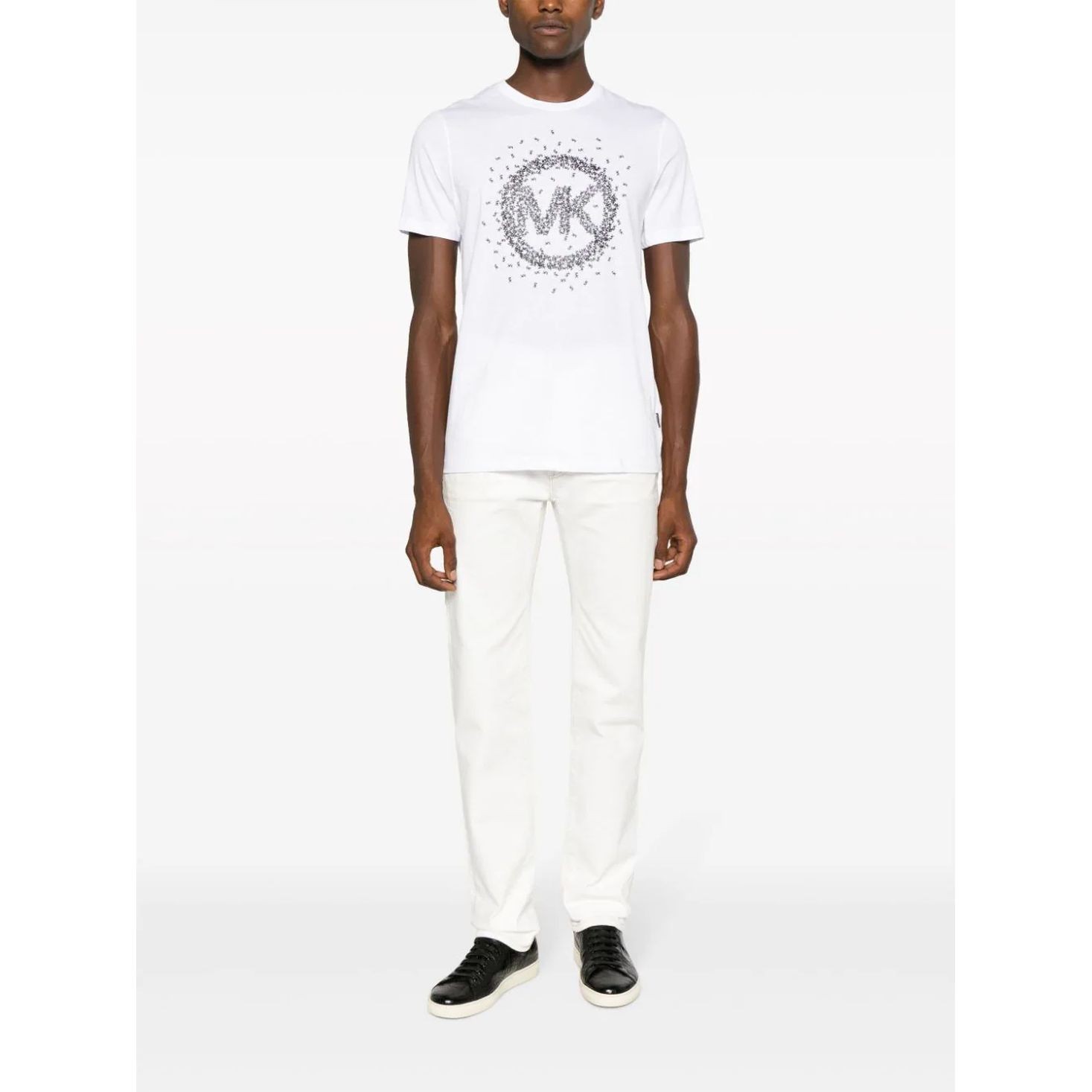 MICHAEL KORS Marškinėliai trump. rankovėmis vyrams, Balta, Scattered mk 2