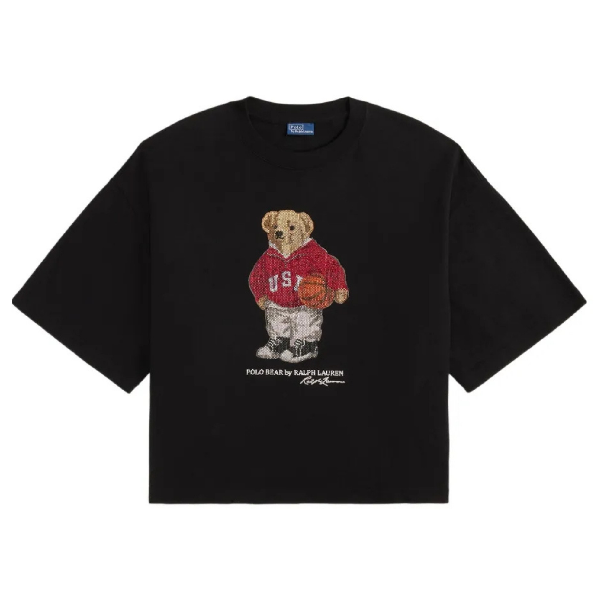 POLO RALPH LAUREN Marškinėliai trump. rankovėmis moterims, Juoda, Knit t shirt 1