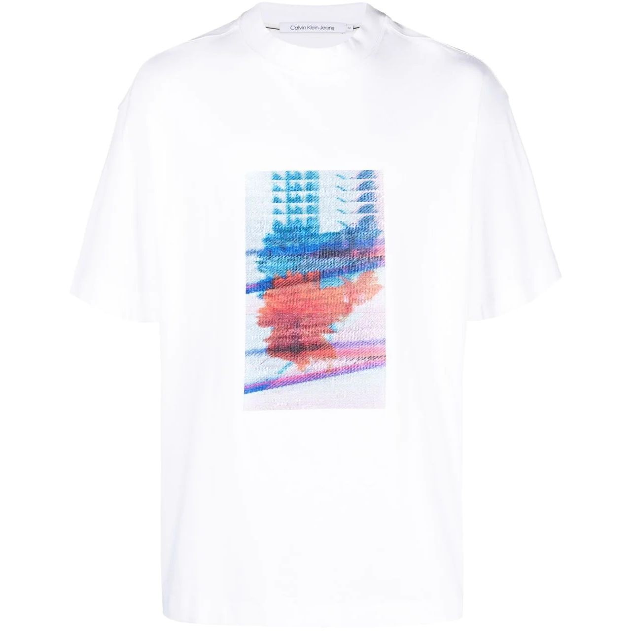 CALVIN KLEIN JEANS Marškinėliai trump. rankovėmis vyrams, Balta, Motion floral graphic tee 1