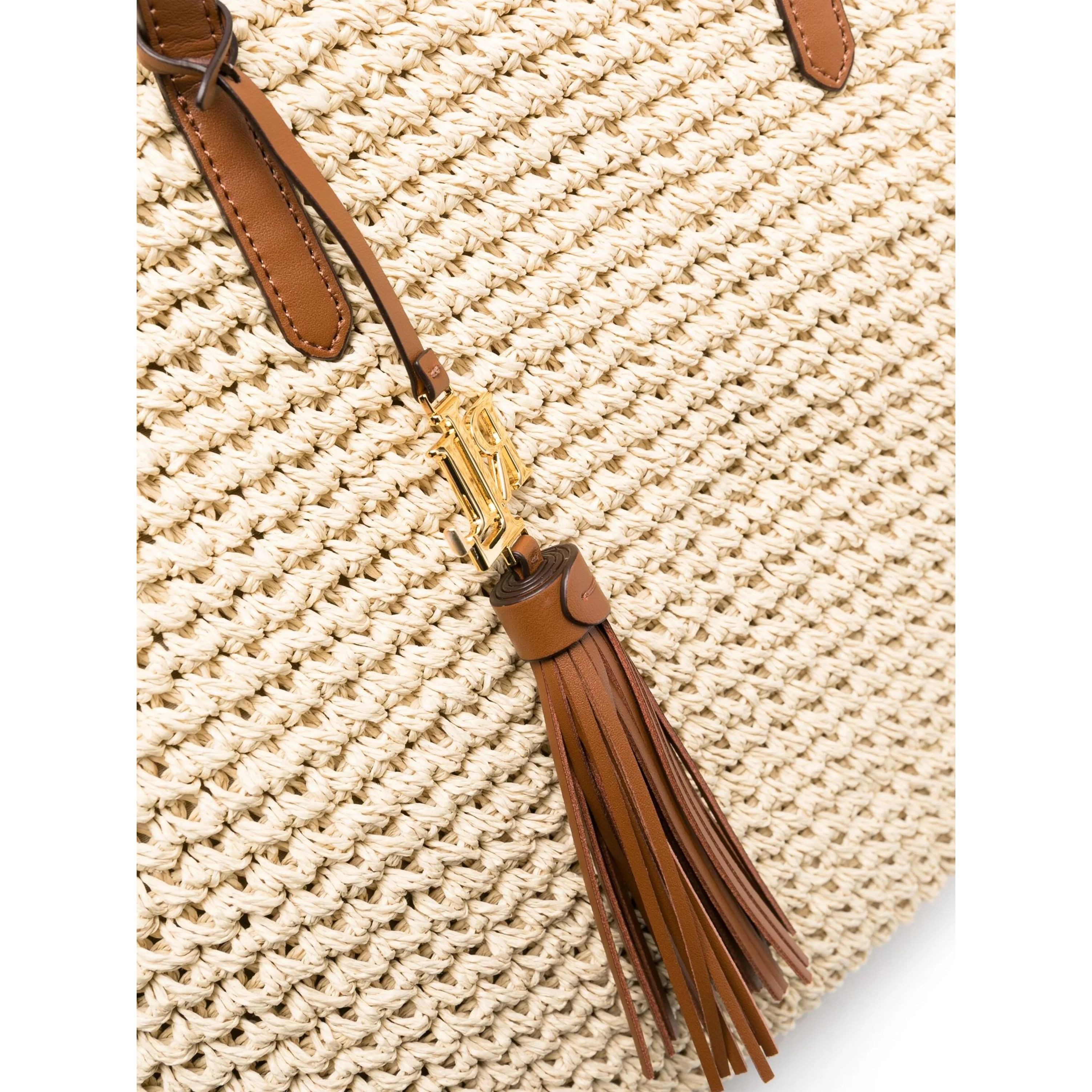 LAUREN RALPH LAUREN Pirkinių krepšys moterims, Kūno, Straw medium whitney tote 3