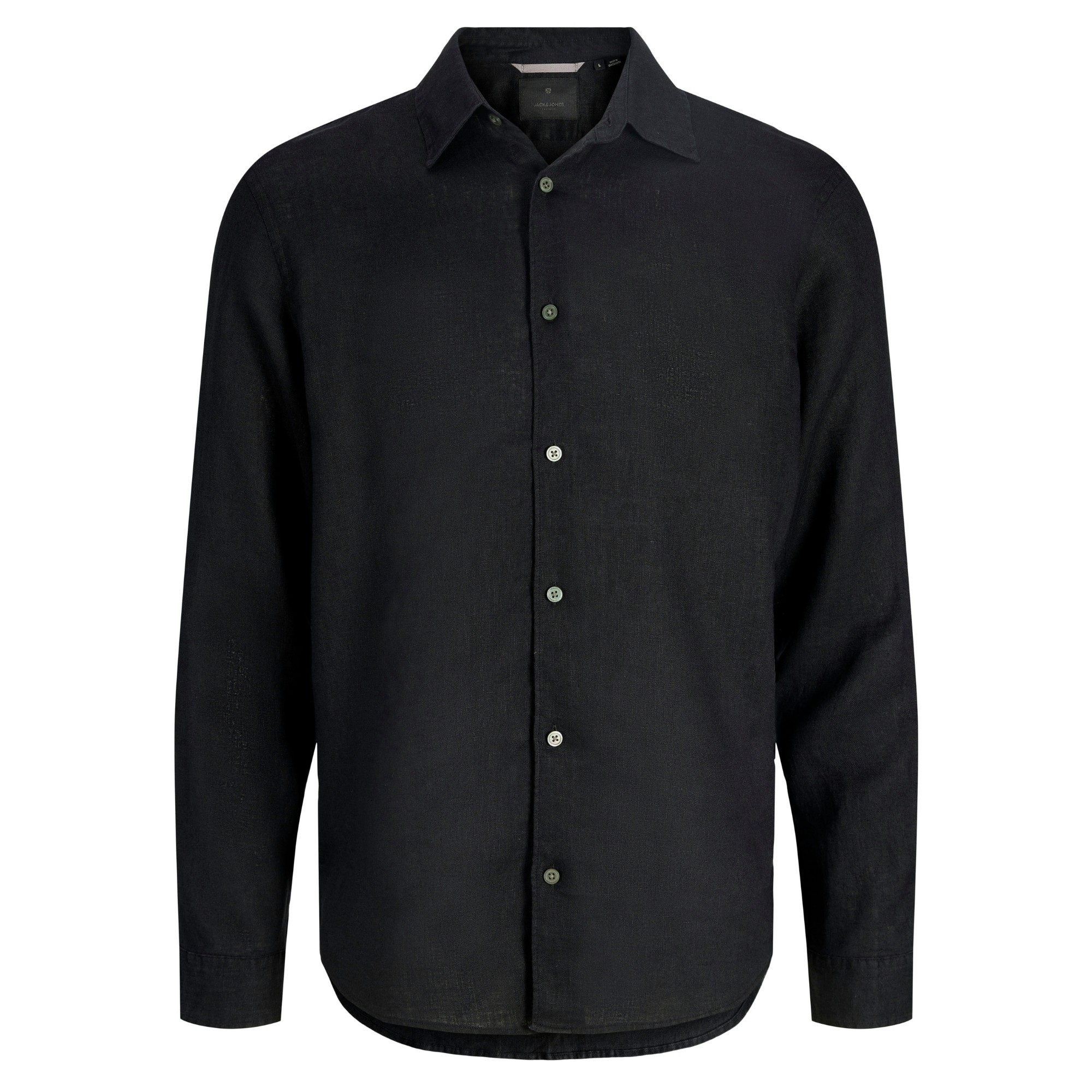 JACK & JONES Marškiniai ilgomis rankovėmis vyrams, Juoda, Lawrence linen 1