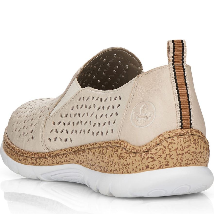 RIEKER Loaferiai moterims, Smėlio, Slipper 3
