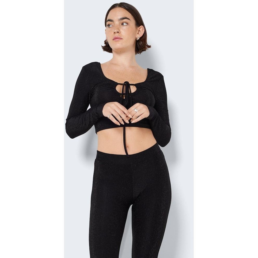 NOISY MAY Palaidinės moterims, Juoda, NMINFINITY L/S TIE DE 4