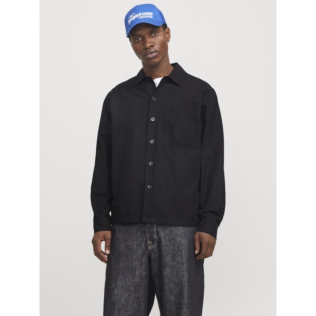 JACK & JONES Lengva striukė vyrams, Juoda, Urban edge overshirt 2