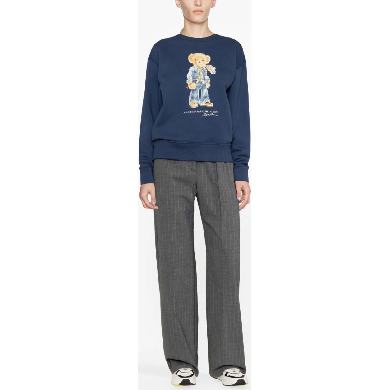 POLO RALPH LAUREN Sportinis nertinis moterims, Mėlyna, Lrl bear sweatshirt 2