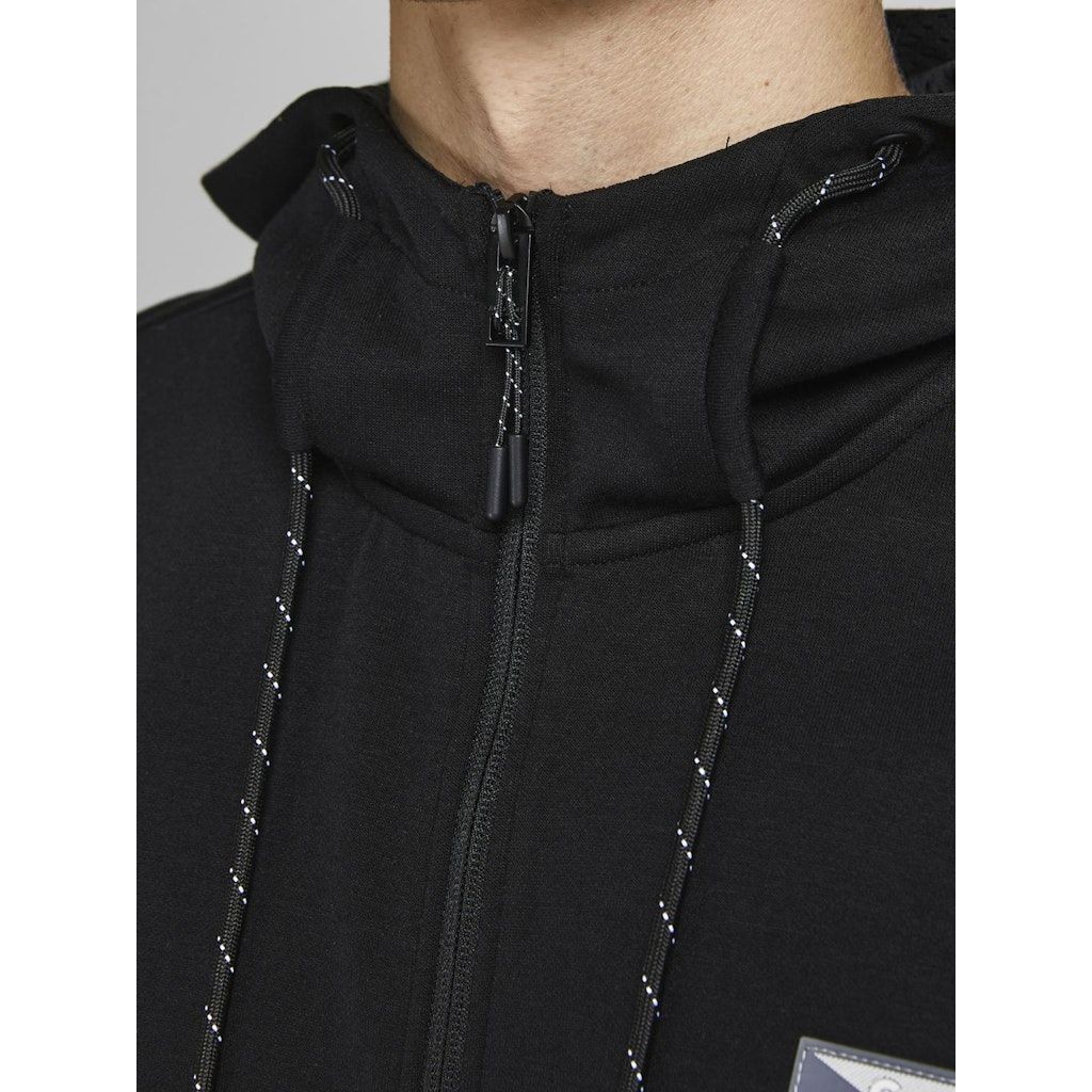 JACK & JONES Džemperis vyrams, Juoda, JCOAIR SWEAT ZIP HOO 5