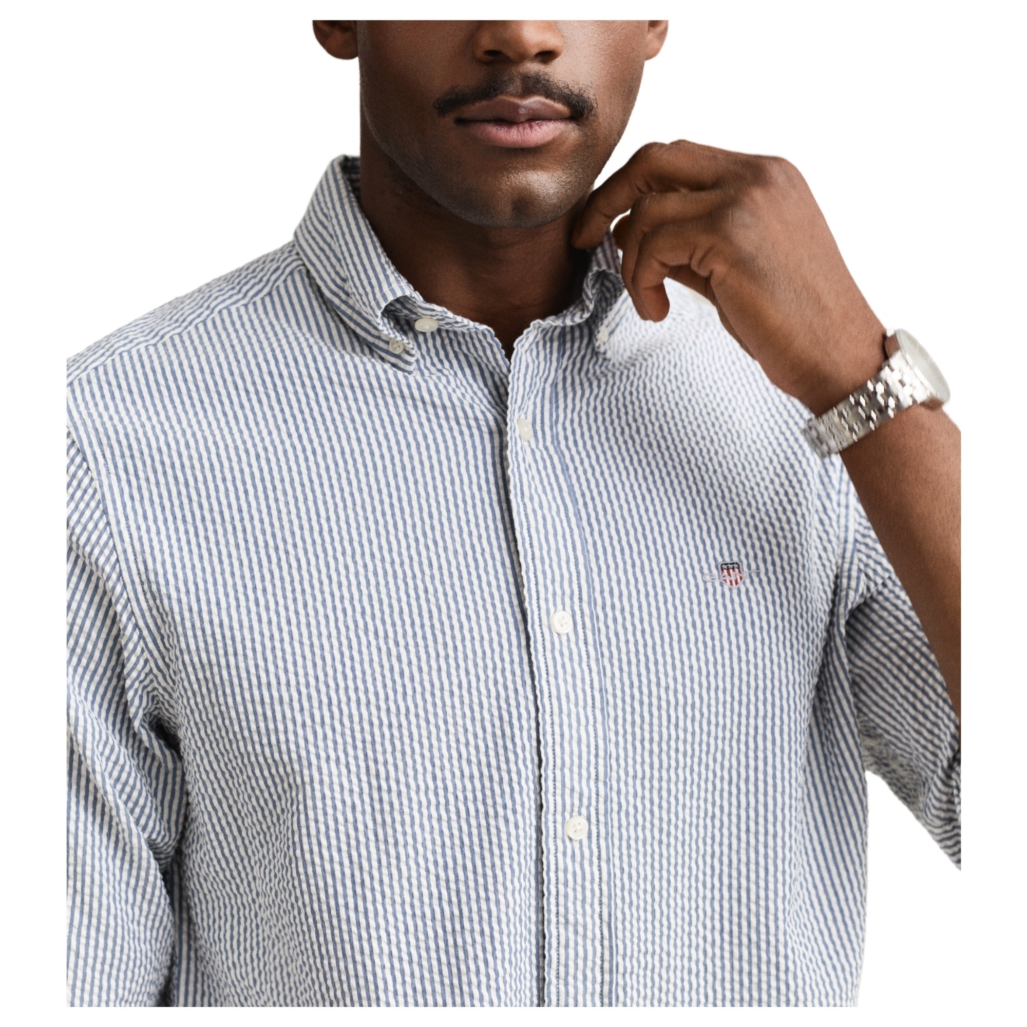 GANT Marškiniai trump. rankovėmis vyrams, Mėlyna, 3260037-442 Shirts sho 4