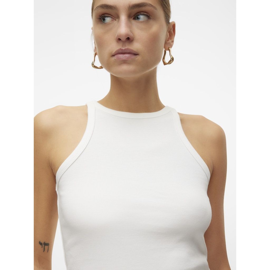 VERO MODA Marškiniai be rankovių moterims, Balta, Chloe short tank top 4