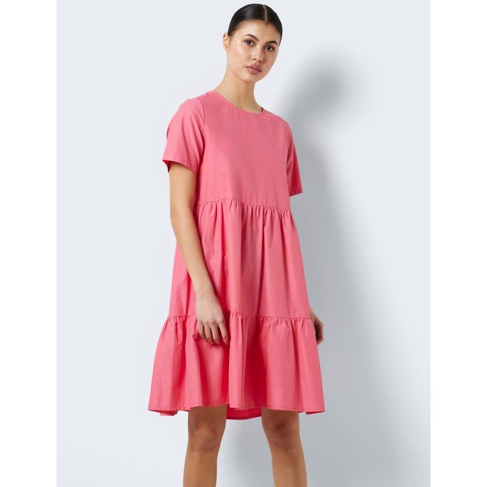 NOISY MAY Maxi suknelė moterims, Rožinė, NMLOONE S/S  O-NECK D 3