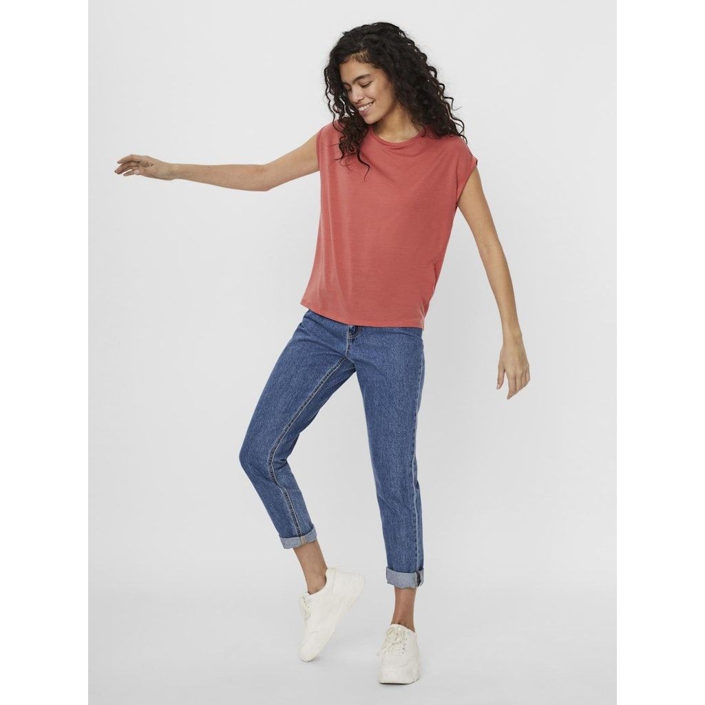 VERO MODA Marškinėliai moterims, Rožinė, VMAVA PLAIN SS TOP GA 6