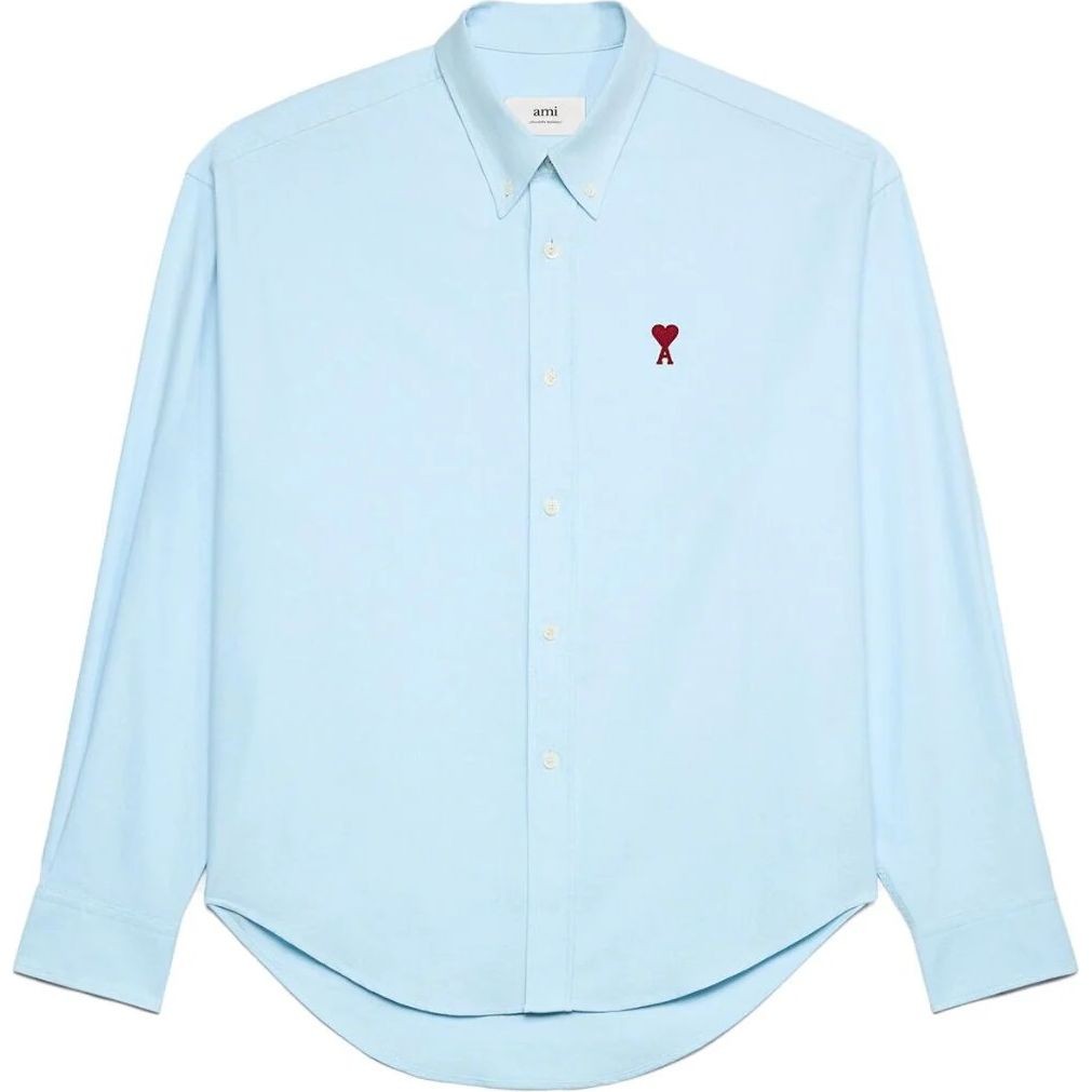 AMI PARIS Marškiniai ilgomis rankovėmis, Mėlyna, Boxy fit shirt 1