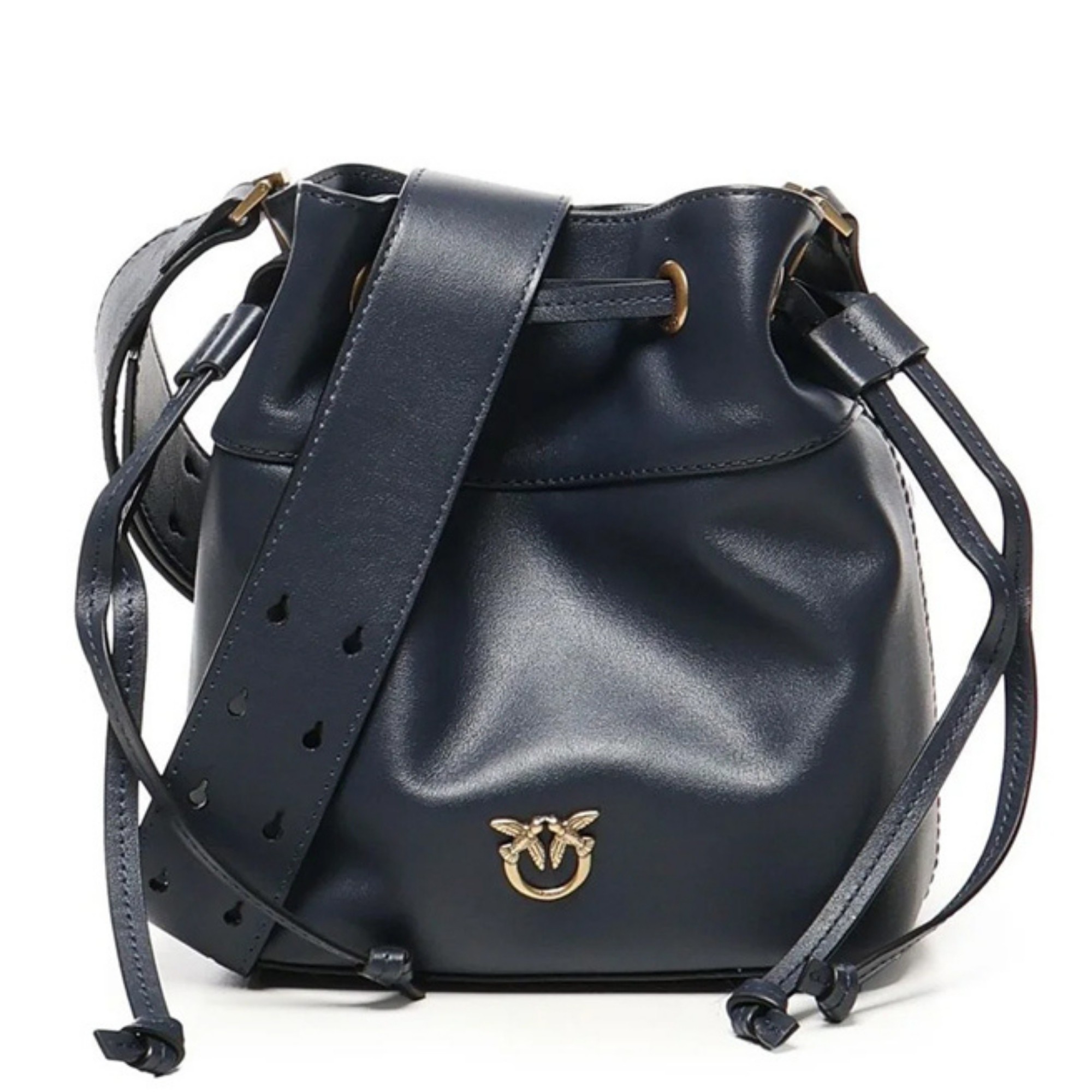 PINKO Rankinė per petį moterims, Mėlyna, Mini secchiello love birds 1