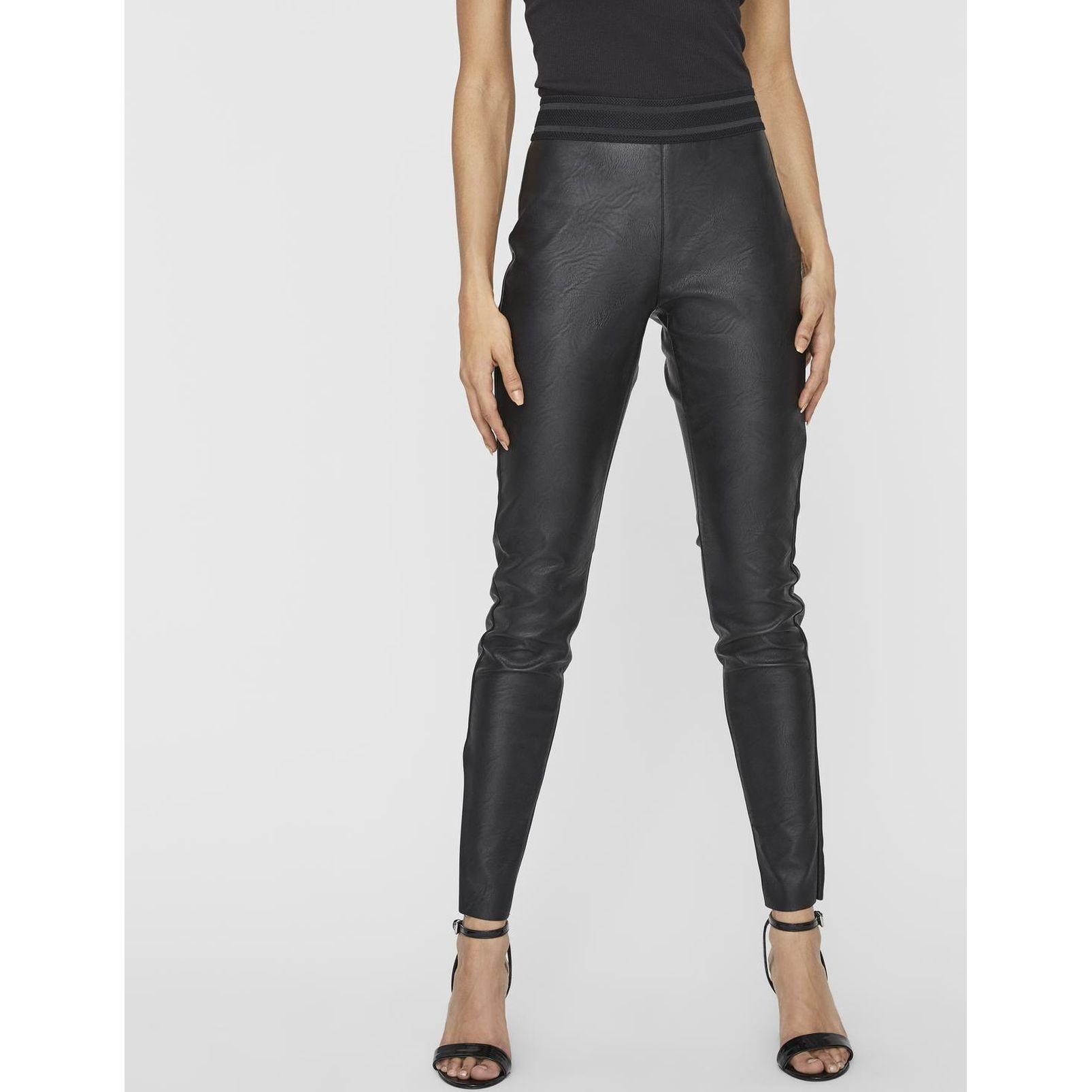 VERO MODA Kelnės moterims, Juoda, VMSTORM NW PU LE 5