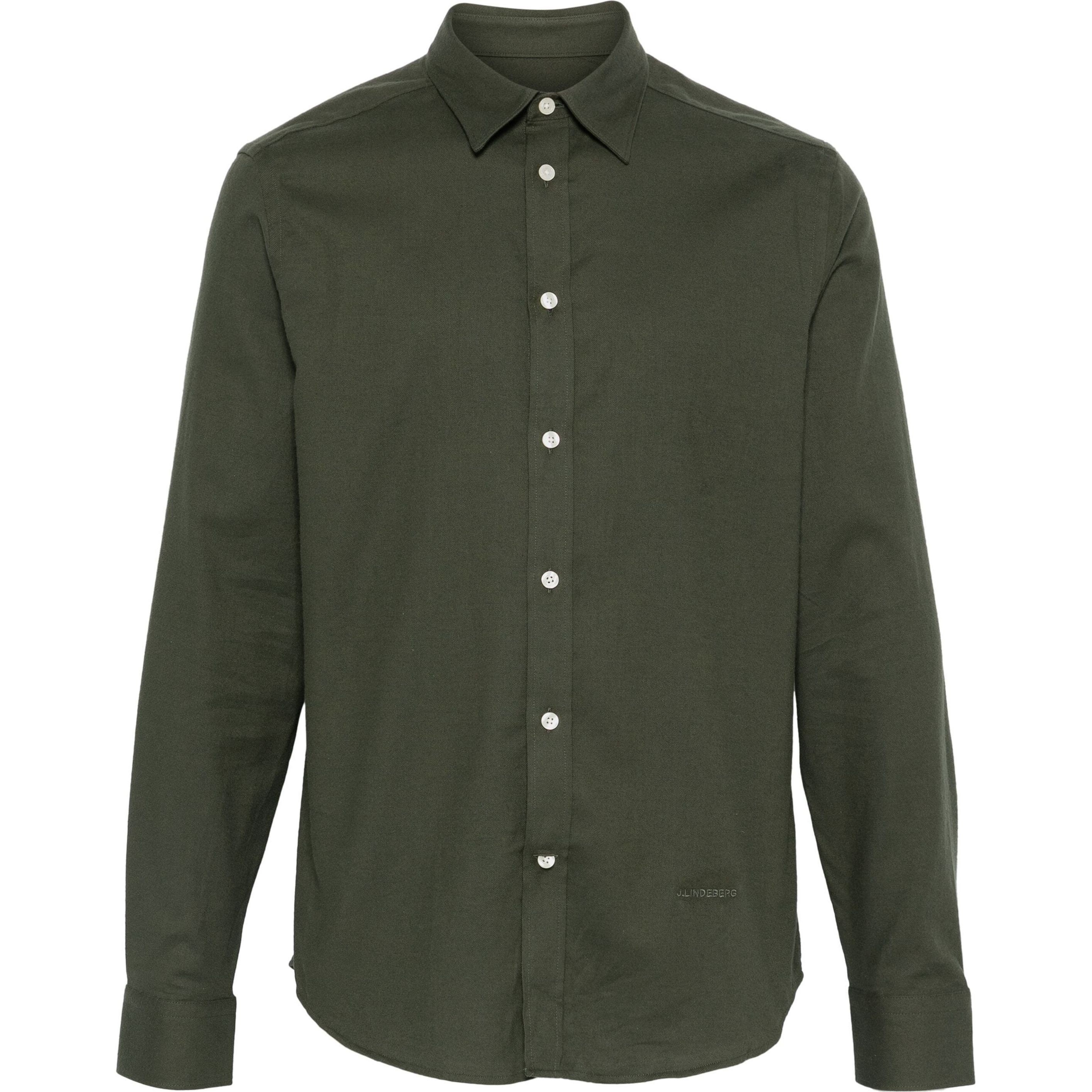 J.LINDEBERG Marškiniai ilgomis rankovėmis vyrams, Žalia, Light flannel slim shirt