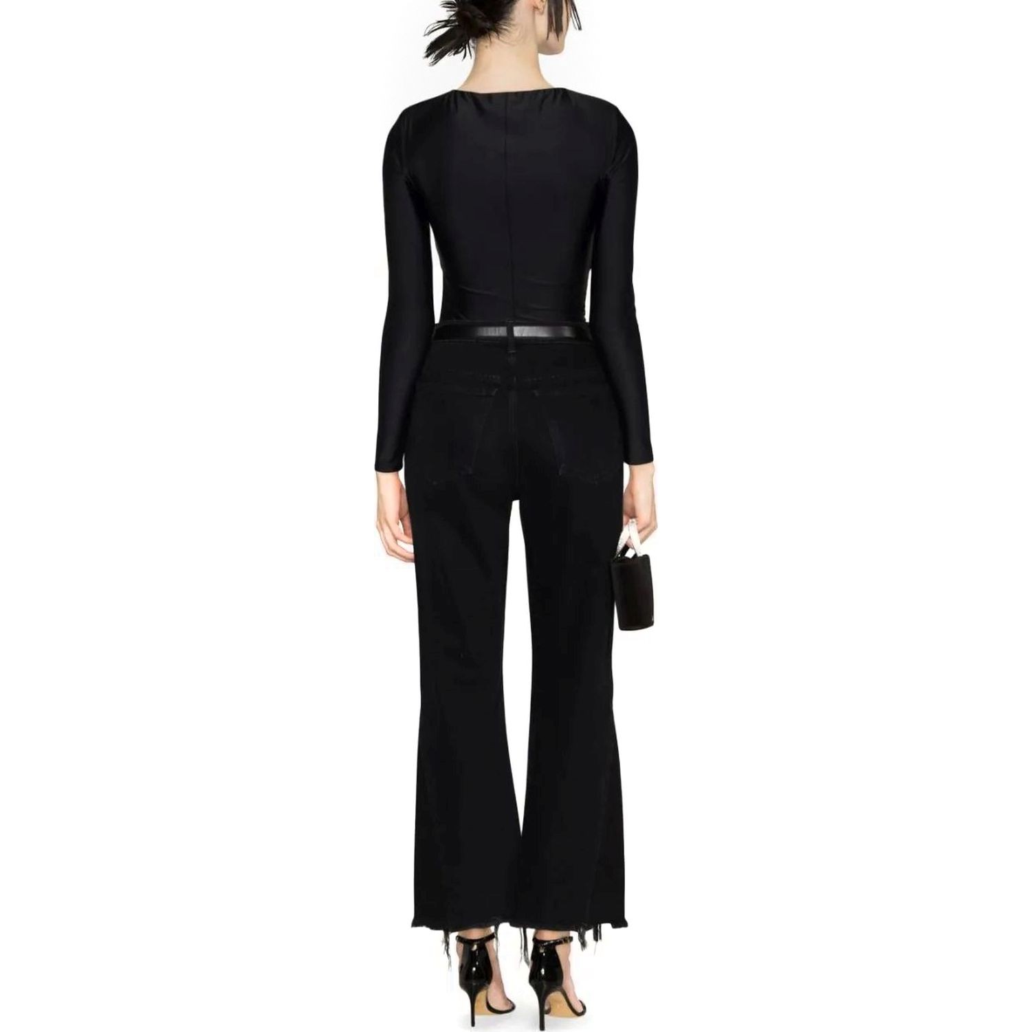 SELF PORTRAIT Palaidinės moterims, Juoda, Black jersey top 4