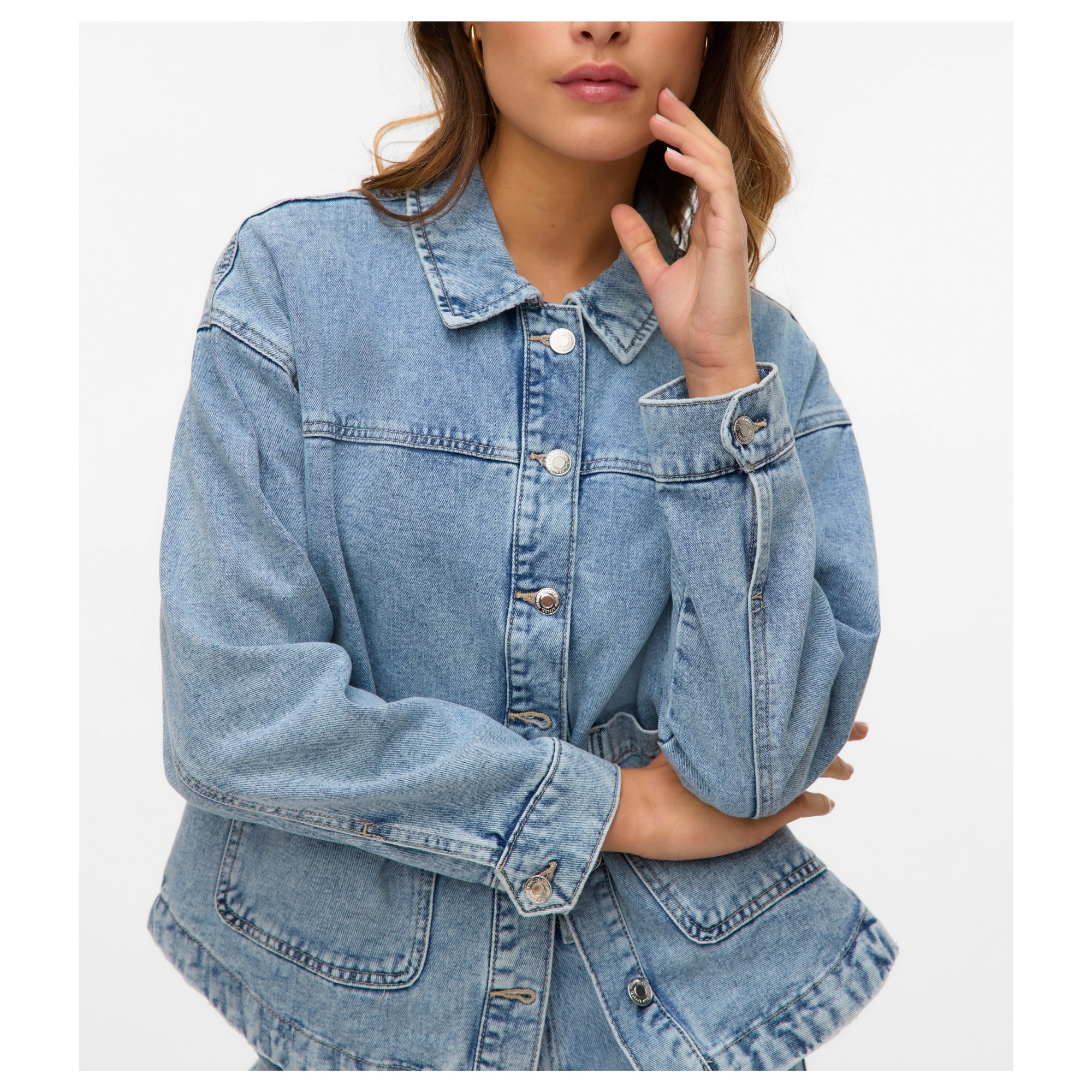 VERO MODA Džinsinis švarkas moterims, Mėlyna, Jamie denim 2