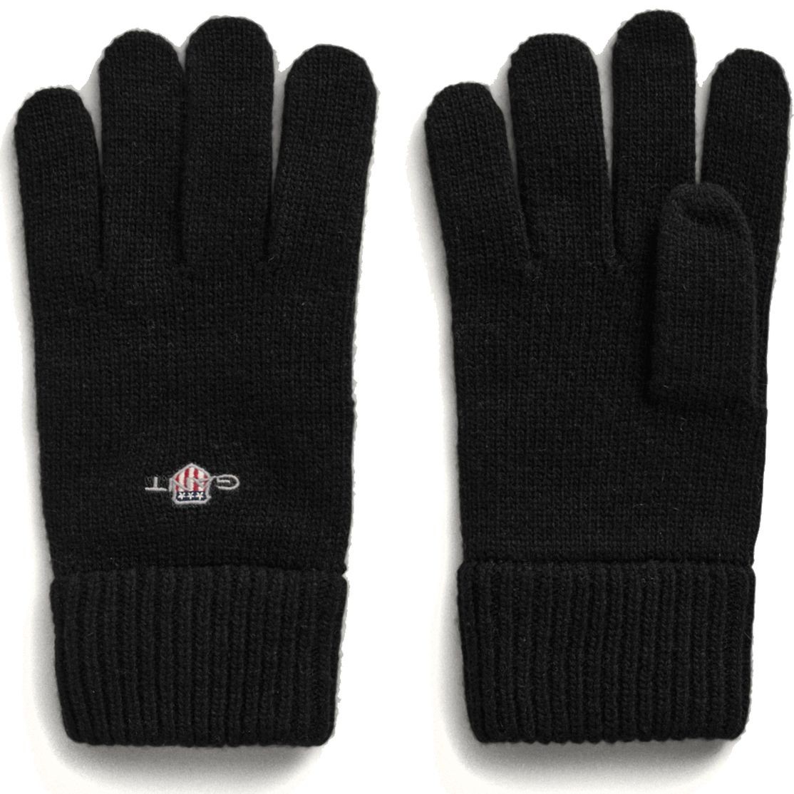 GANT Pirštuotos pirštinės vyrams, Juoda, Shield wool gloves