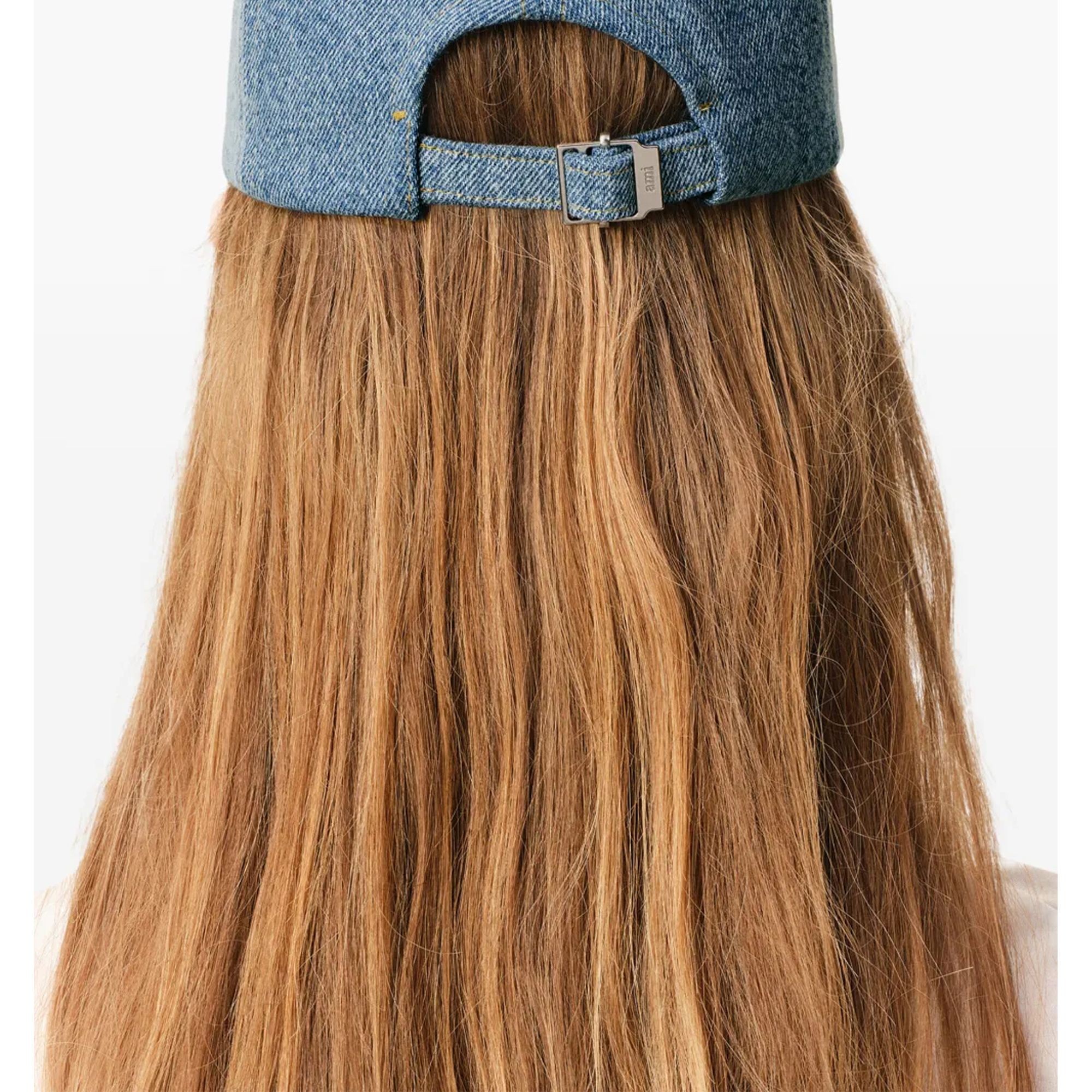 AMI PARIS Kepurė, Mėlyna, Ami de coeur embroidery cap 5