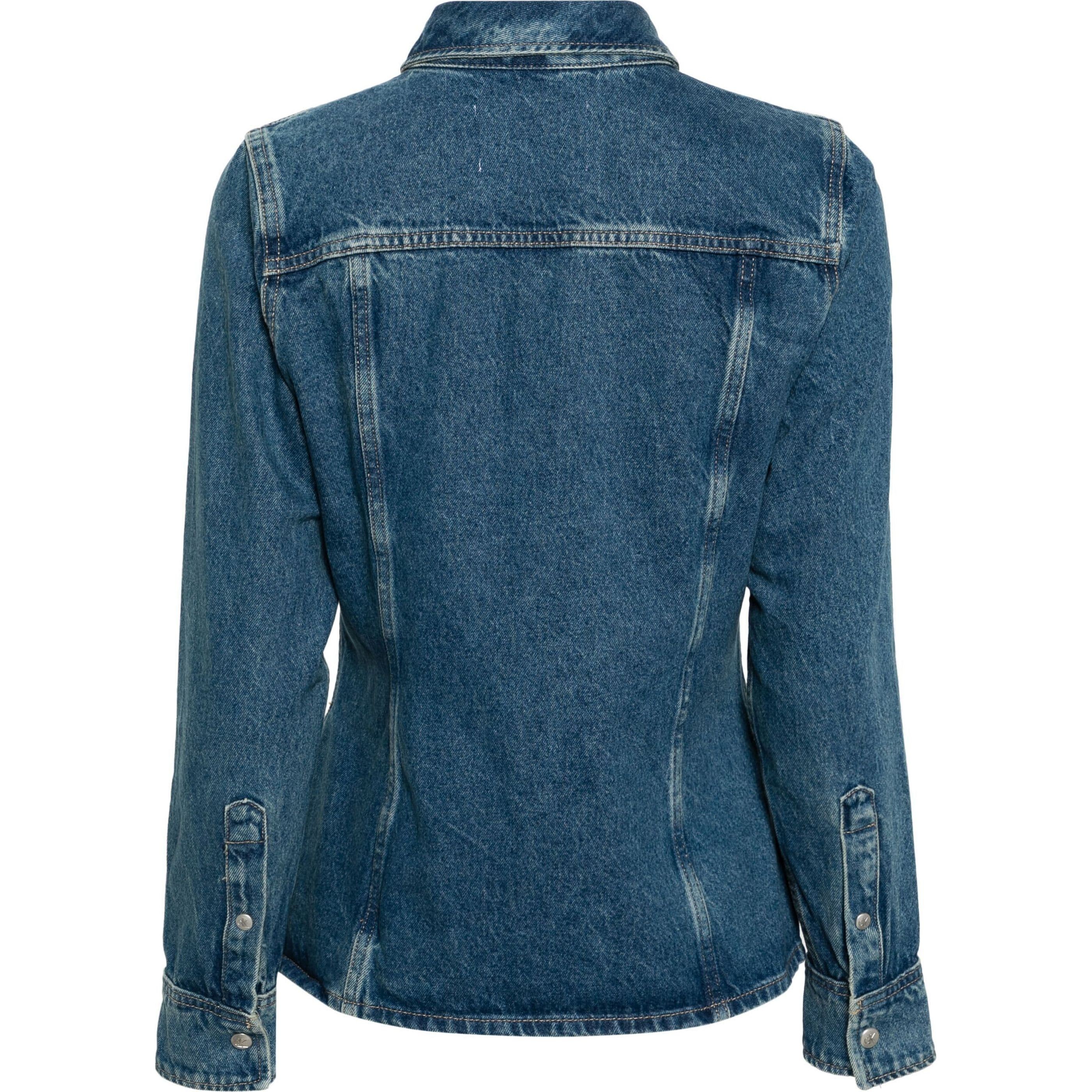 CALVIN KLEIN JEANS Marškiniai ilgomis rankovėmis moterims, Mėlyna, L/s shirt 2