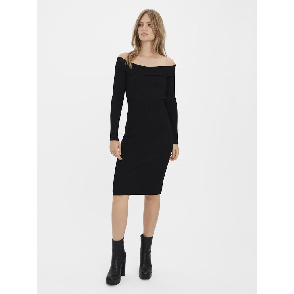 VERO MODA Mini suknelė moterims, Juoda, VMWILLOW LS OFF-SHOUL 2