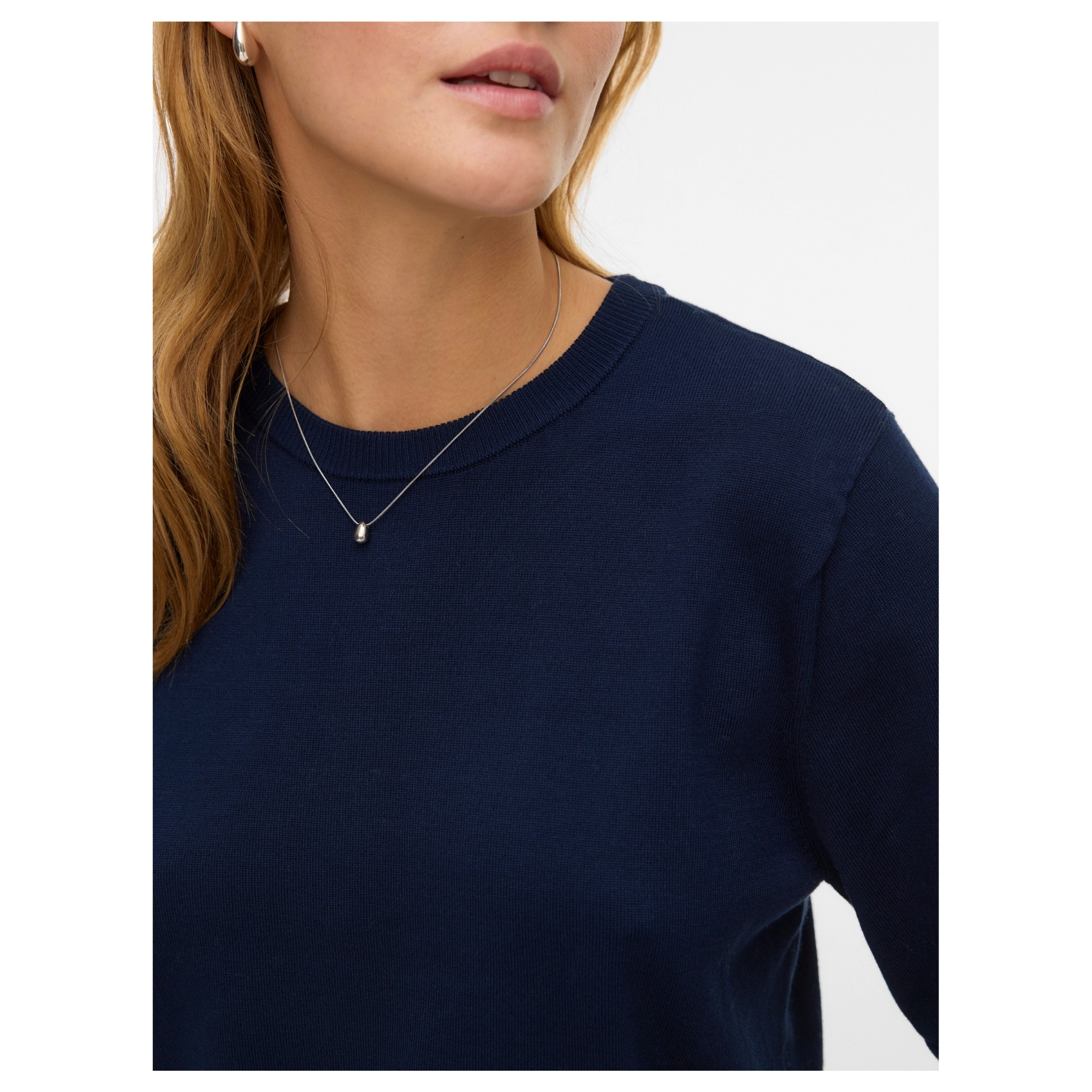 VERO MODA Megzta palaidinė moterims, Mėlyna, Silje oversize 3