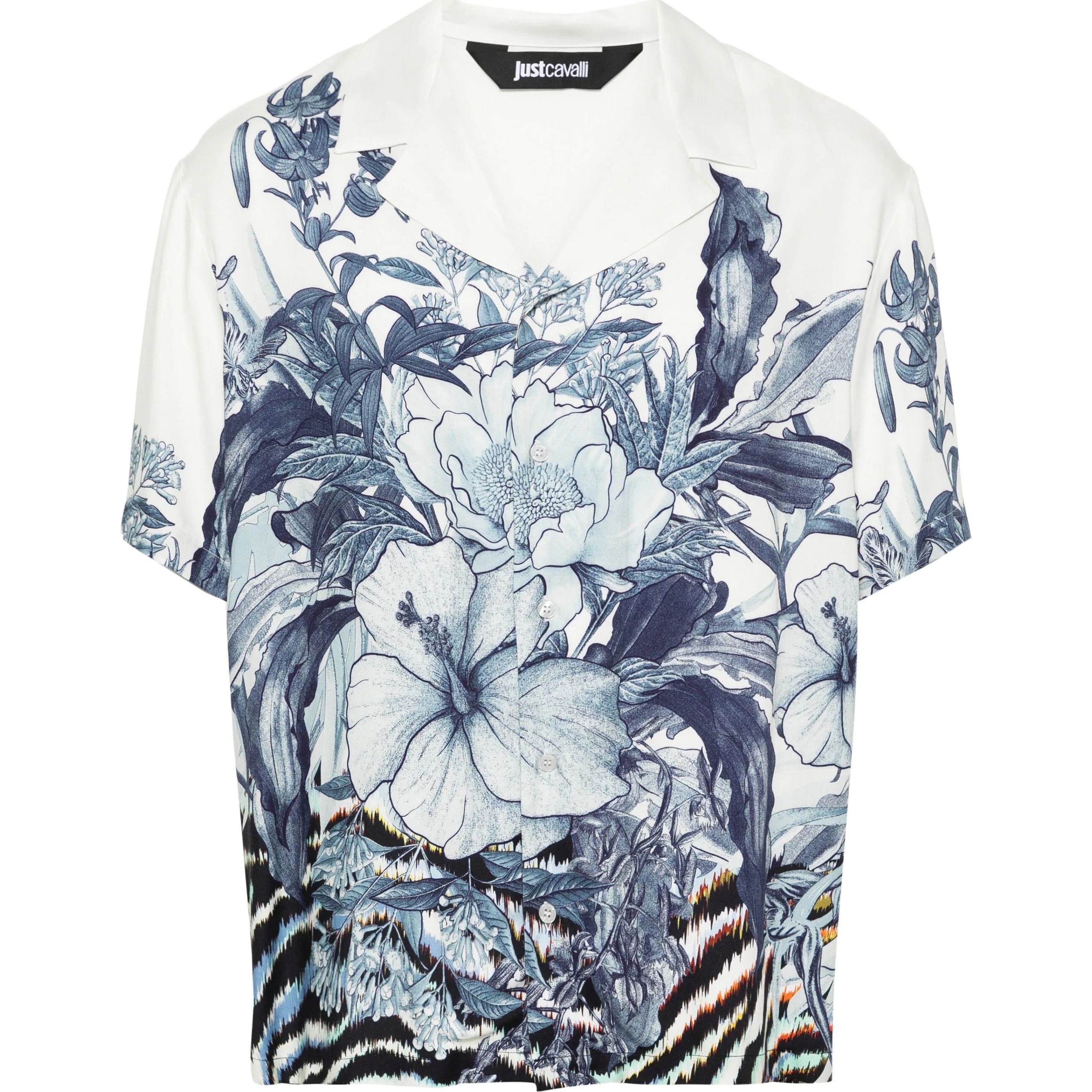 JUST CAVALI Marškiniai trump. rankovėmis vyrams, Marga, Floral-print shirt
