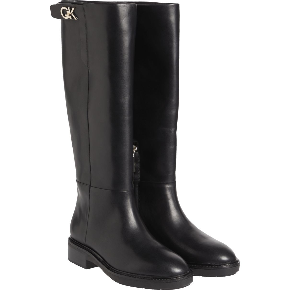 CALVIN KLEIN Auliniai moterims, Juoda, RUBBER SOLE KNEE BOOT W HW 1