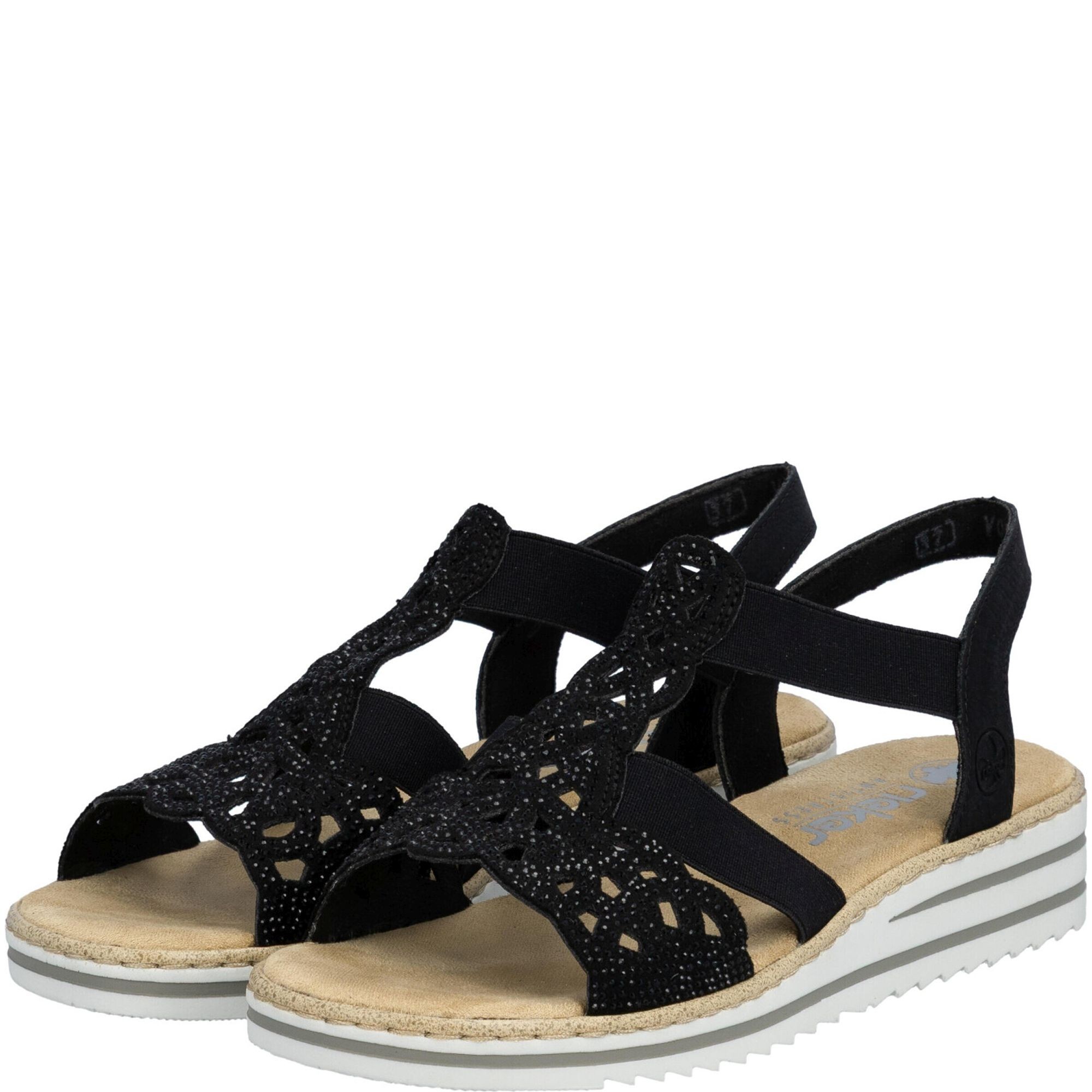 RIEKER Basutės moterims, Juoda, Sandals 3