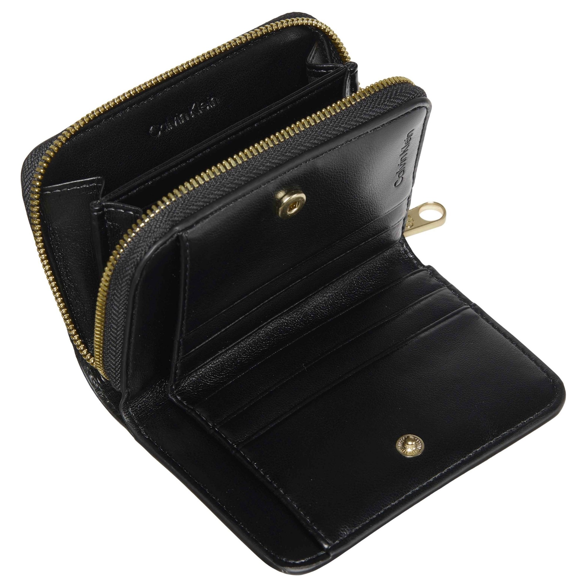 CALVIN KLEIN Piniginė moterims, Juoda, CK croc medium flap zip wallet 4