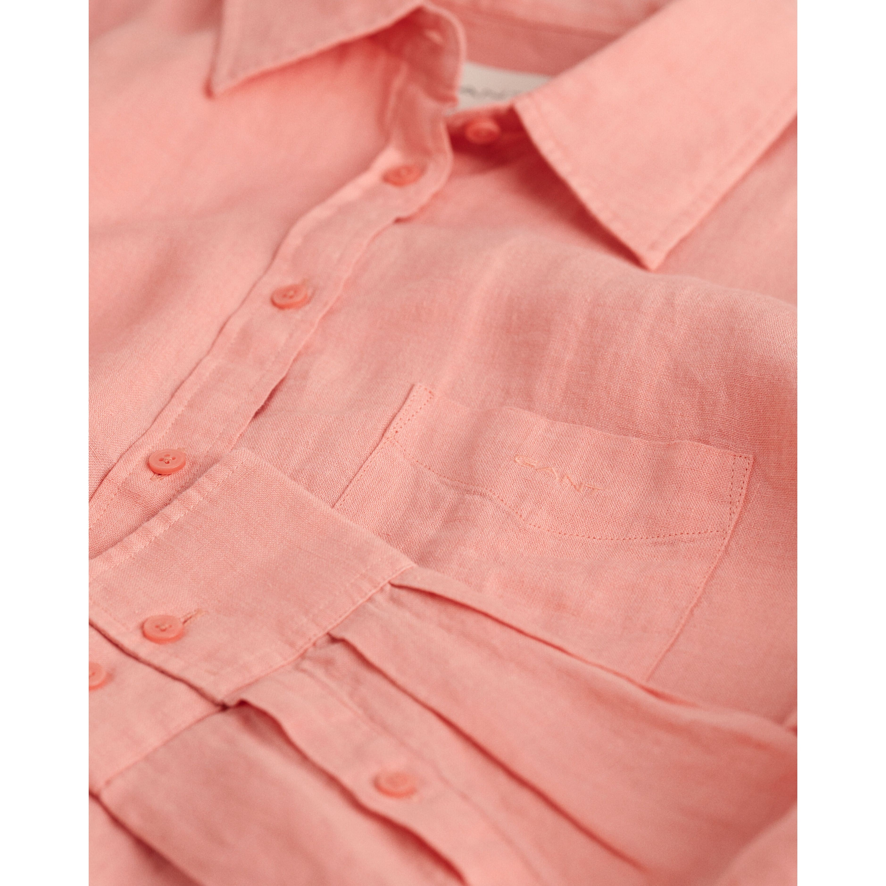 GANT Marškiniai moterims, Rožinė, REL LINEN SHIRT 3