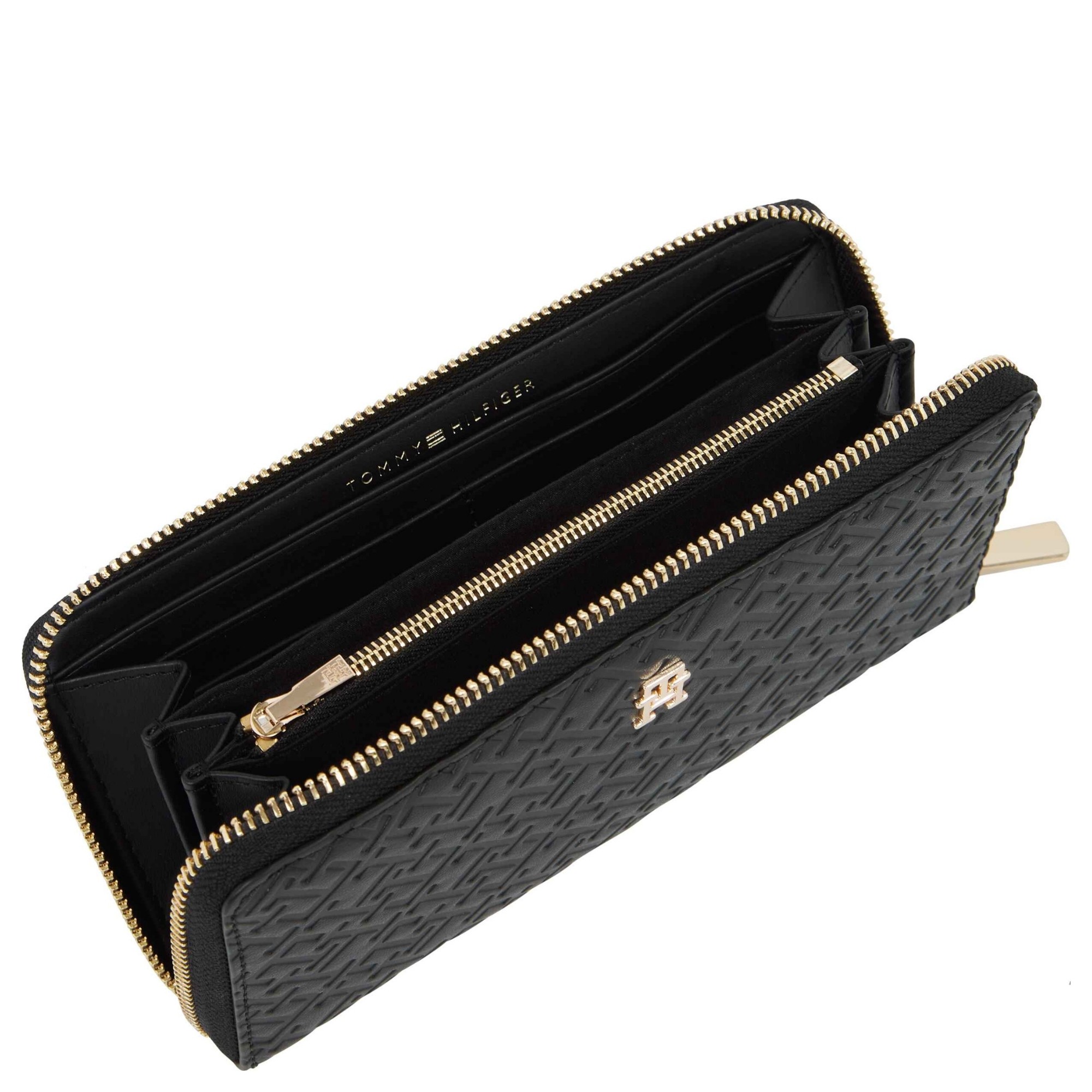 TOMMY HILFIGER Piniginė moterims, Juoda, TH icon lrg za mono embo 3