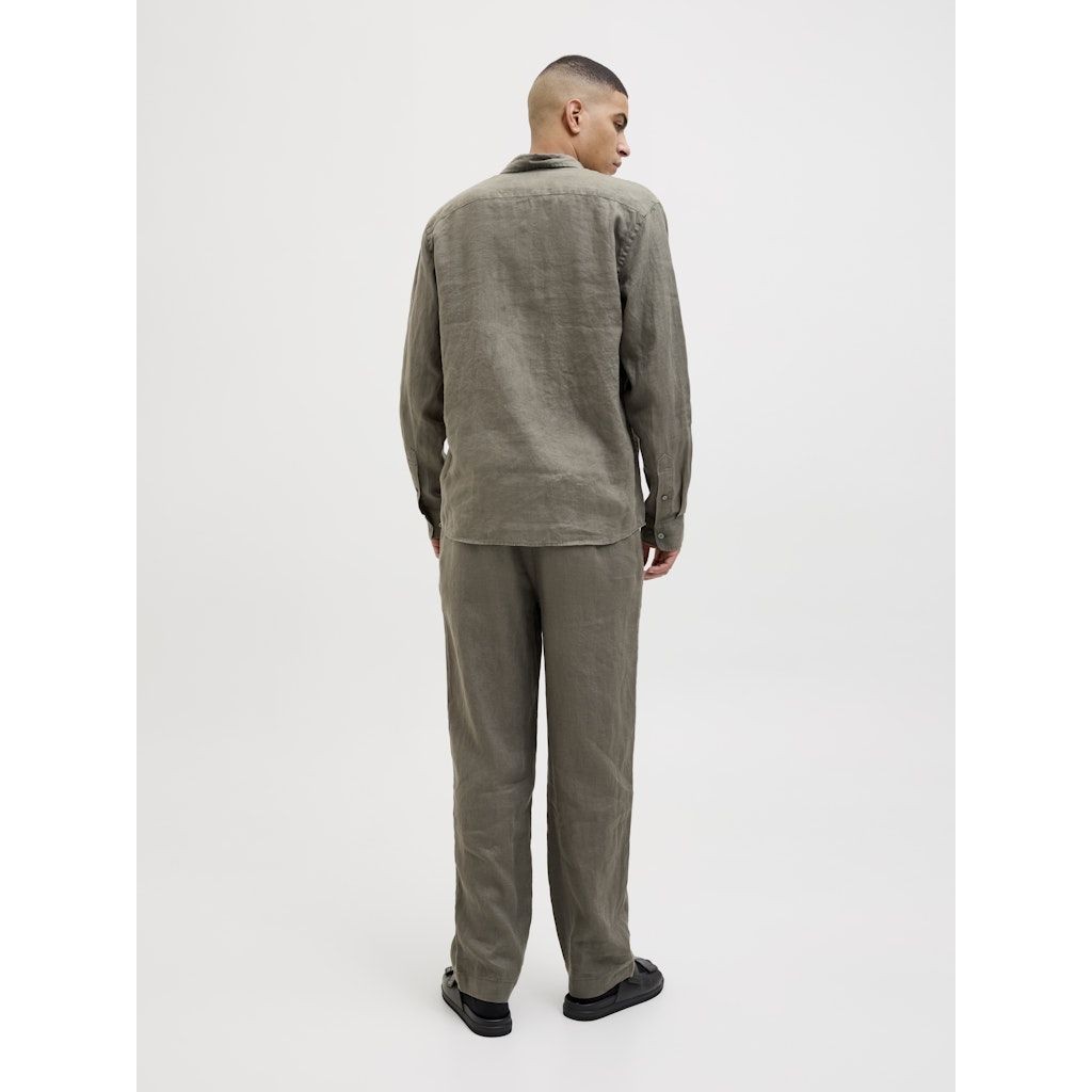 JACK & JONES Kelnės vyrams, Ruda, Karl linen chino 5